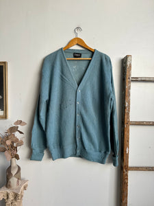 1960s Thrashed Light Blue Mohair Cardigan (L/XL)