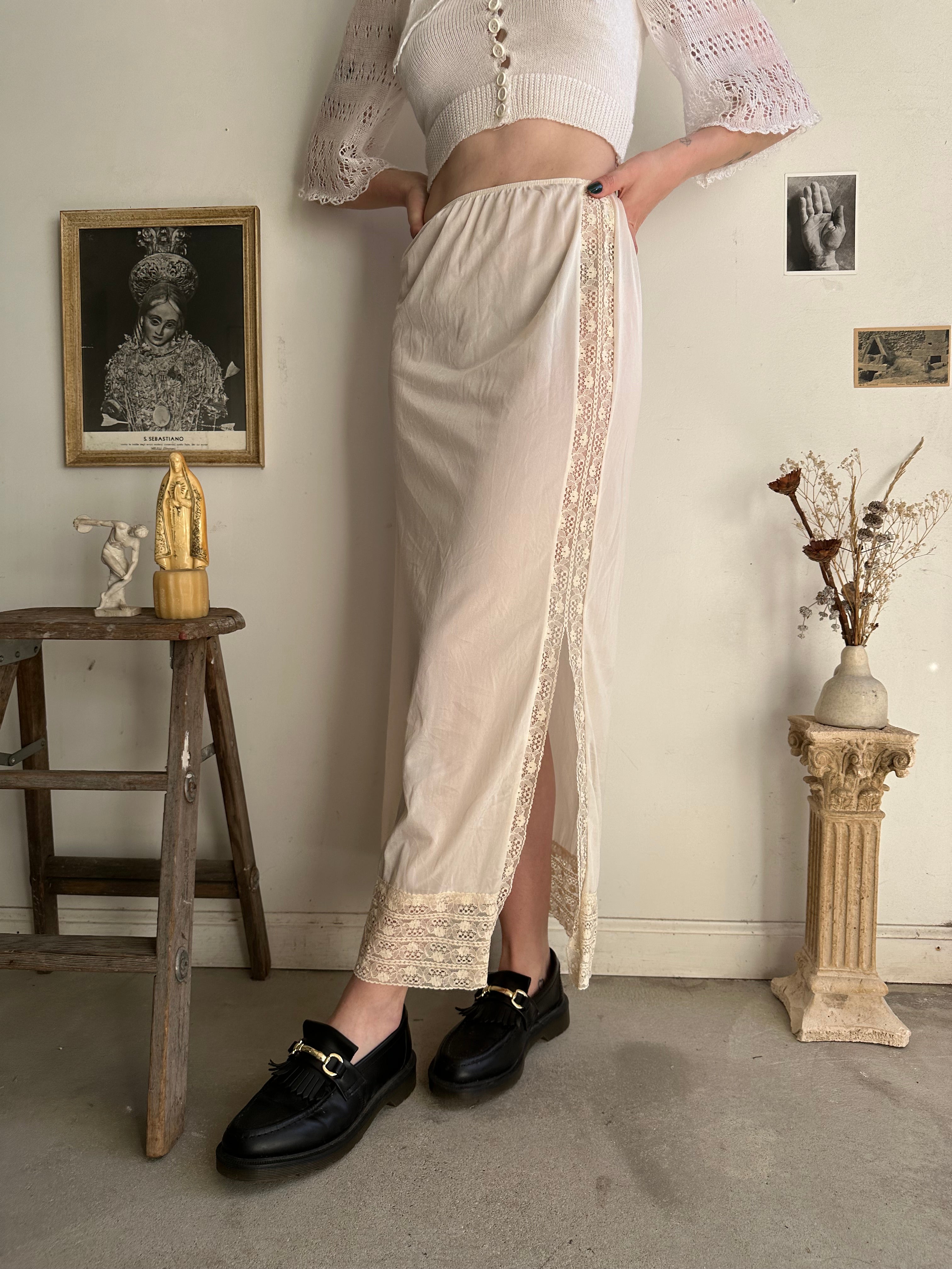 1970s Full Length Slip Skirt (S)