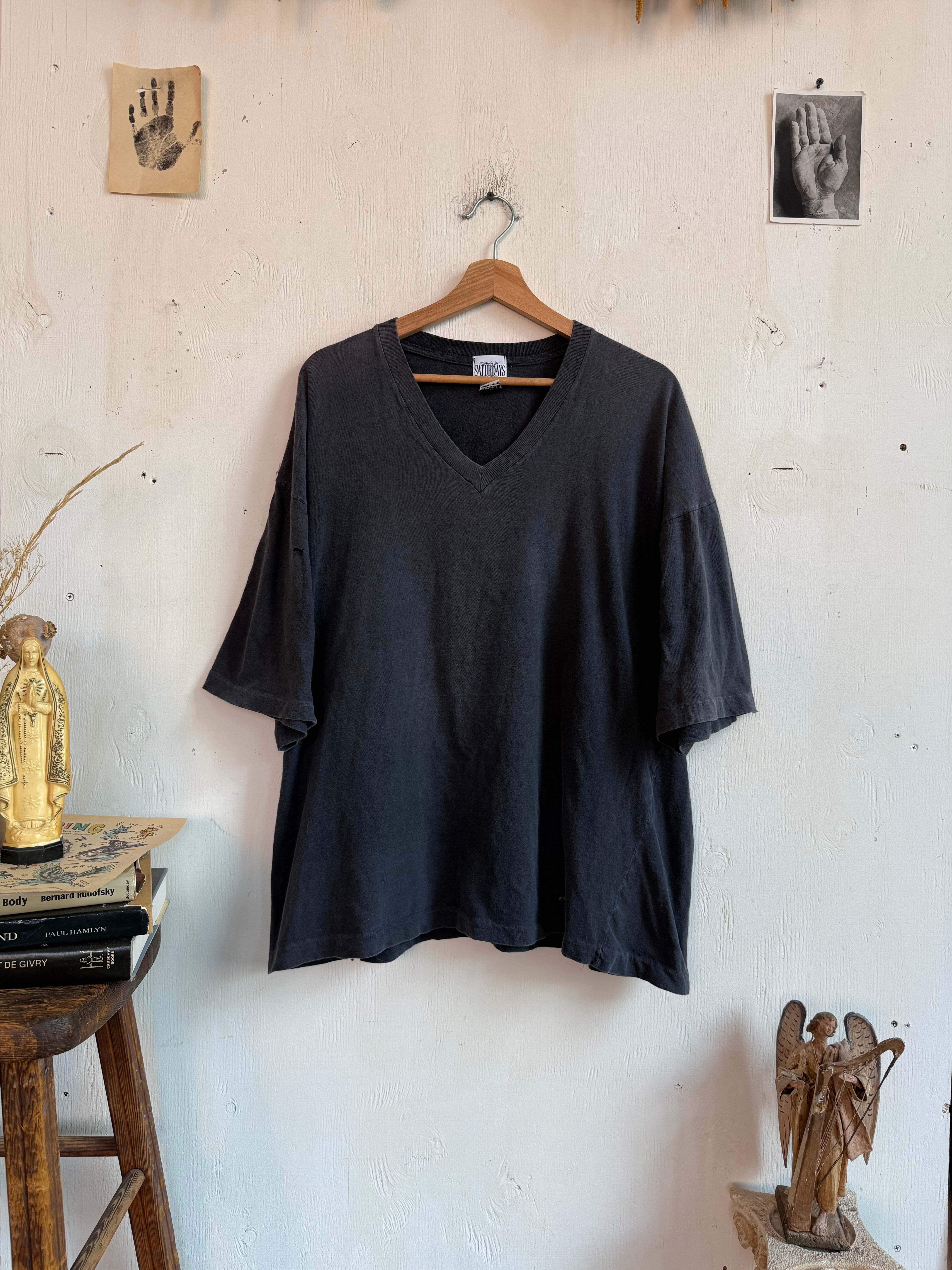1990s Faded Black V-Neck (Super Boxy XL)