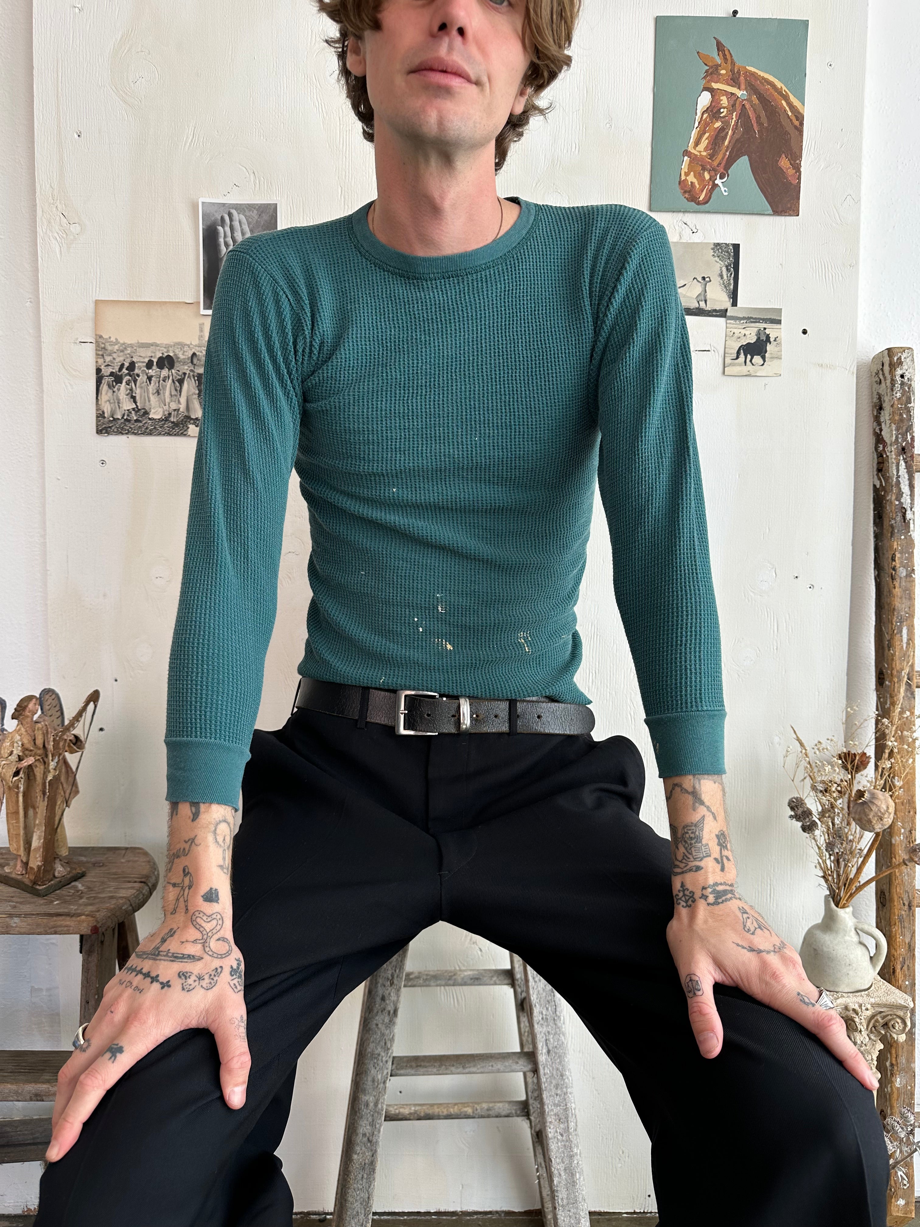 1980s Well Worn Green Thermal (S)