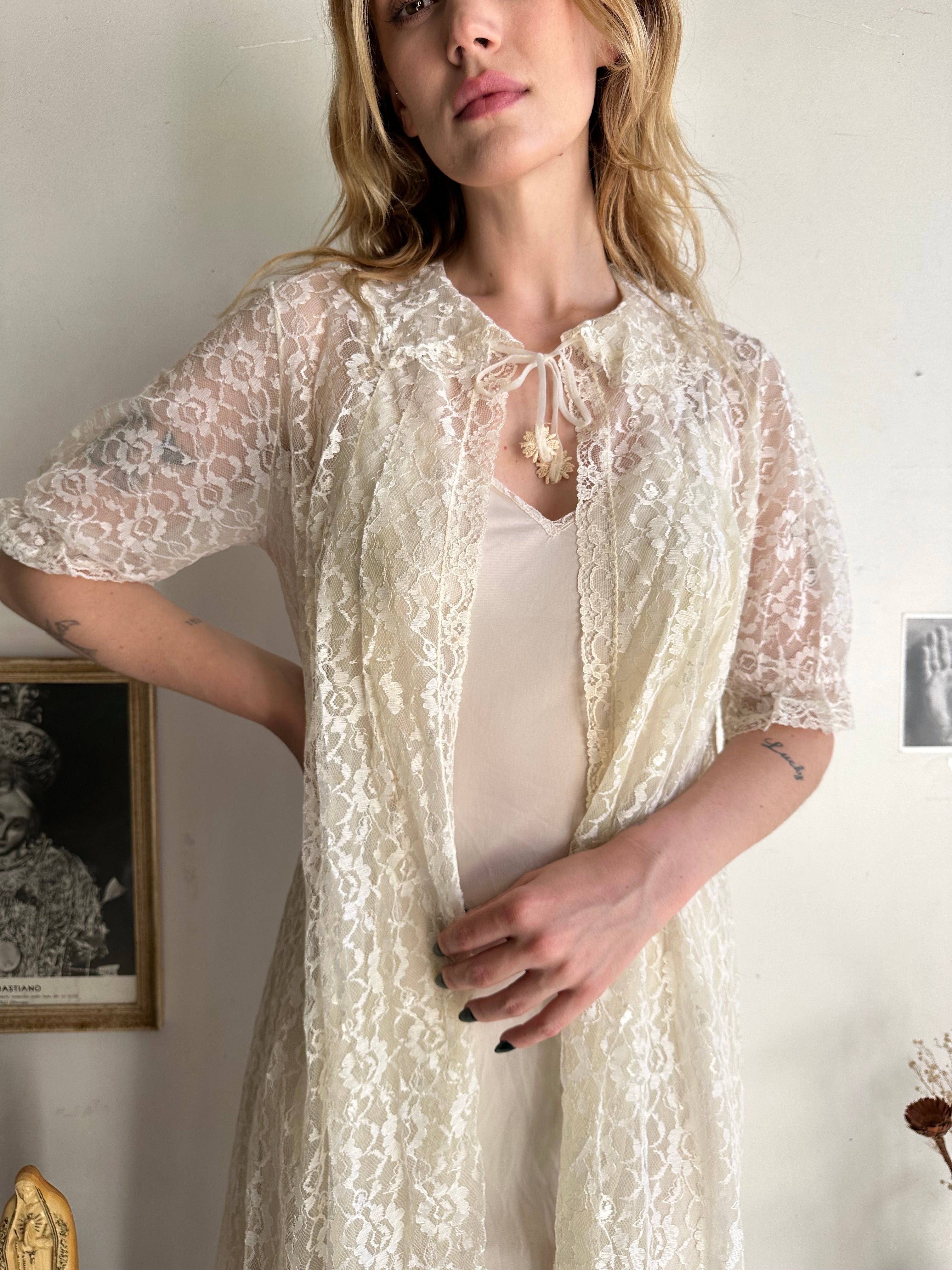 1960s Lace Peignoir (S-L)