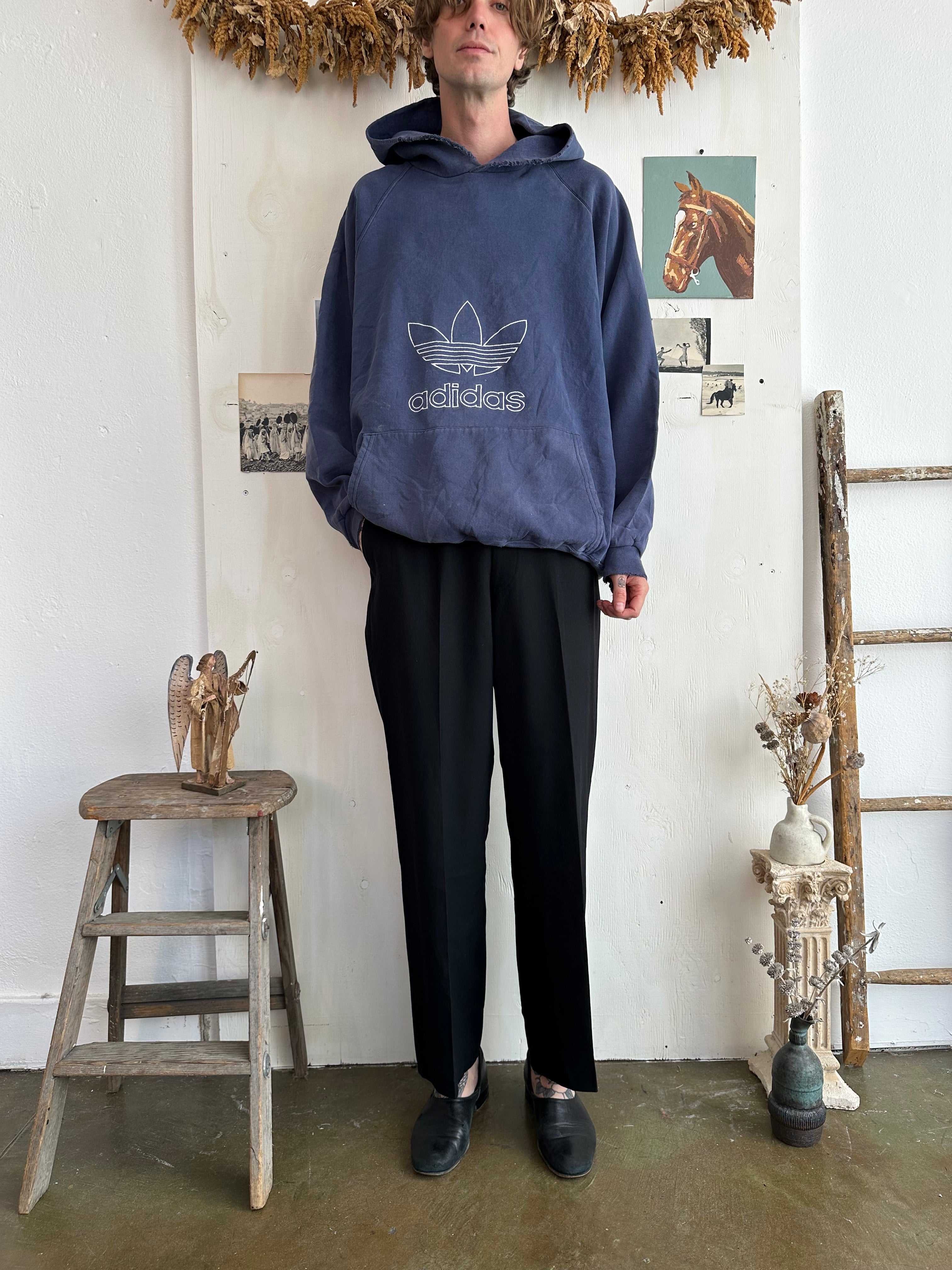 1990s Thrashed Oversized Adidas Hoodie (Boxy XXL)