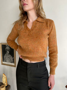 1960s Orange Mohair Sweatshirt (S/M)