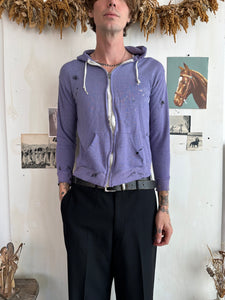 1970s Thrashed Lavender Zip Up Hoodie (XS/S)