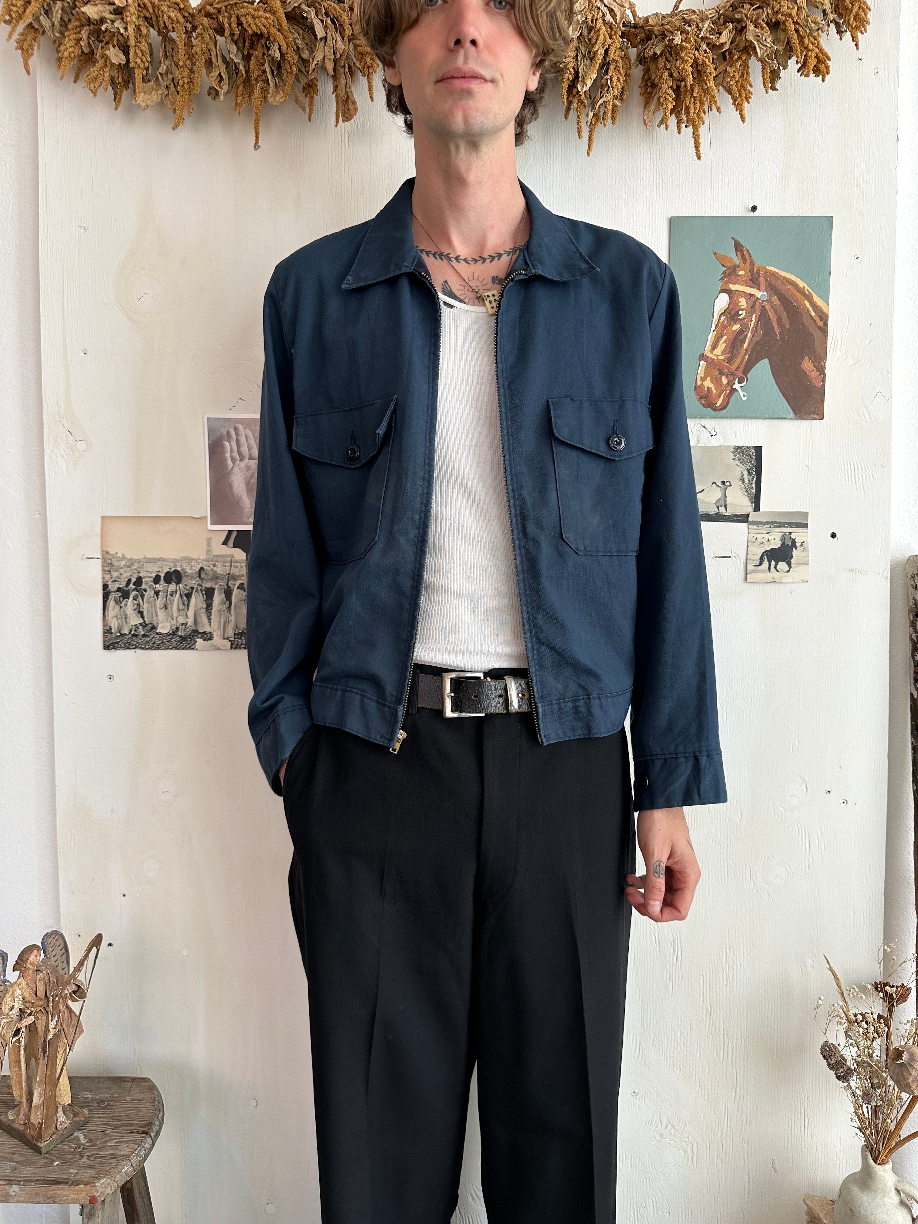 1980s Blue Work Jacket (Boxy M)