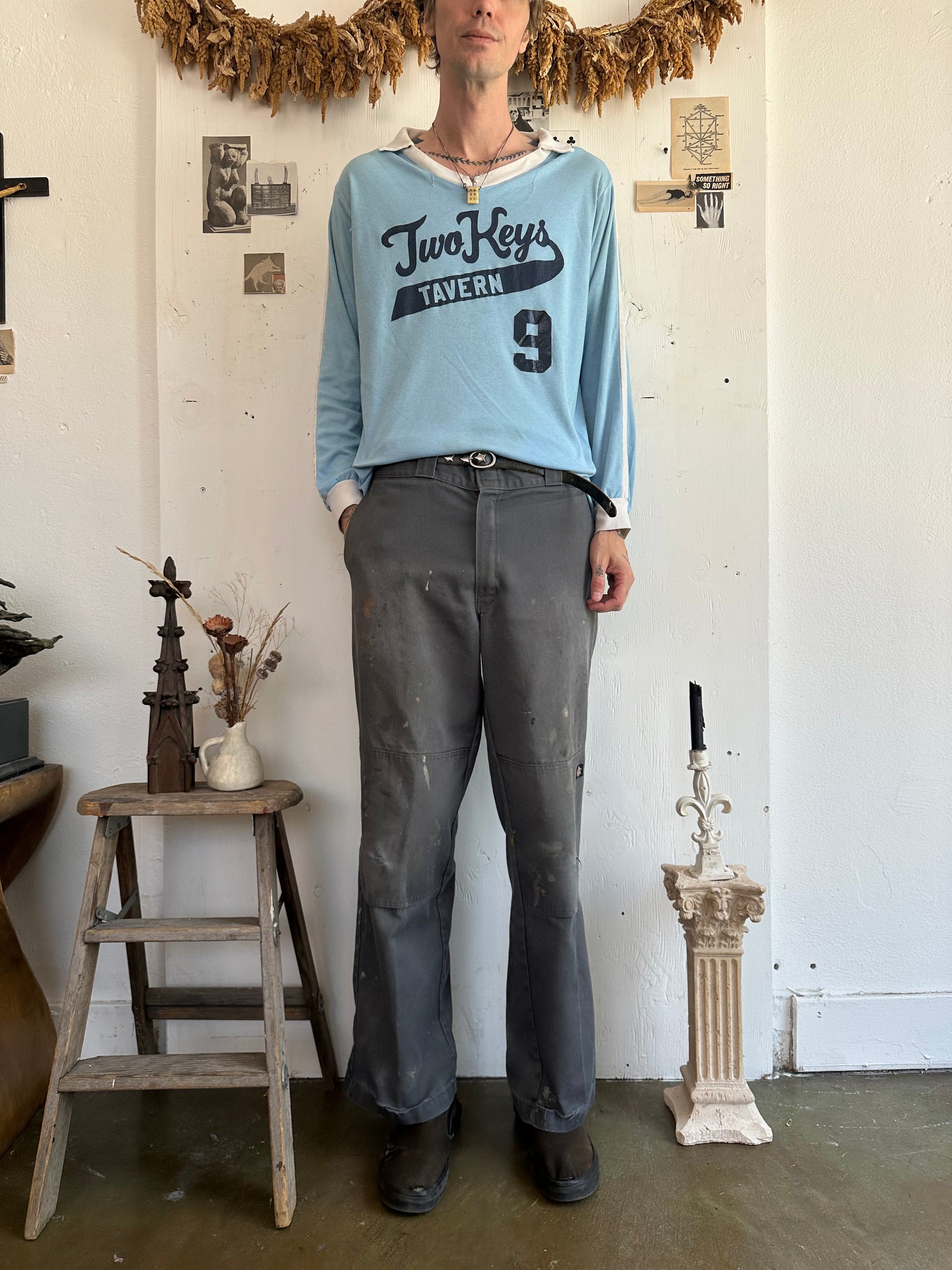 1980s Two Keys Collared Long Sleeve