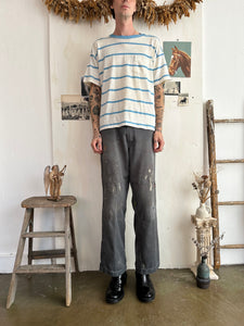 1980s Boxy Blue Striped T-Shirt (Boxy XL)