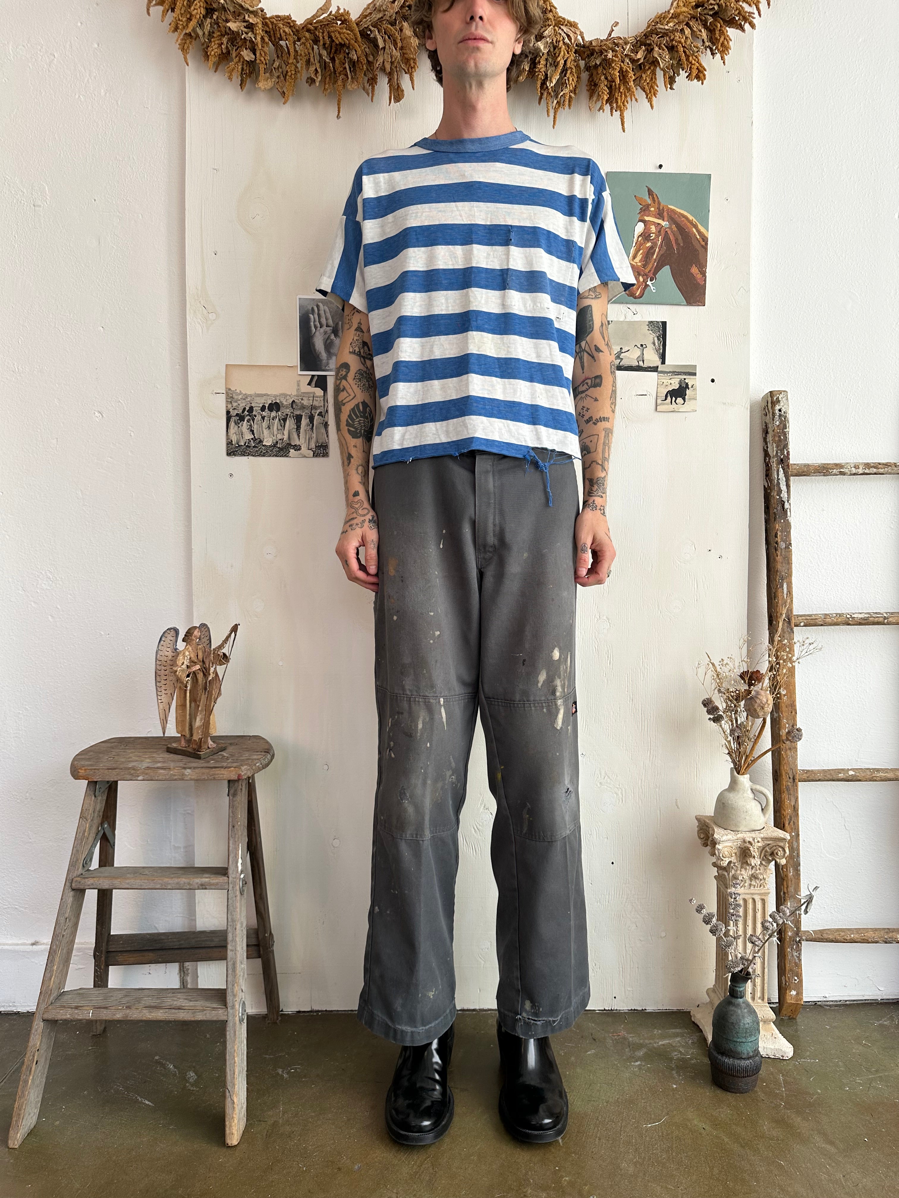 1980s Paper Thin Thrashed Striped Tee (Boxy M/L)
