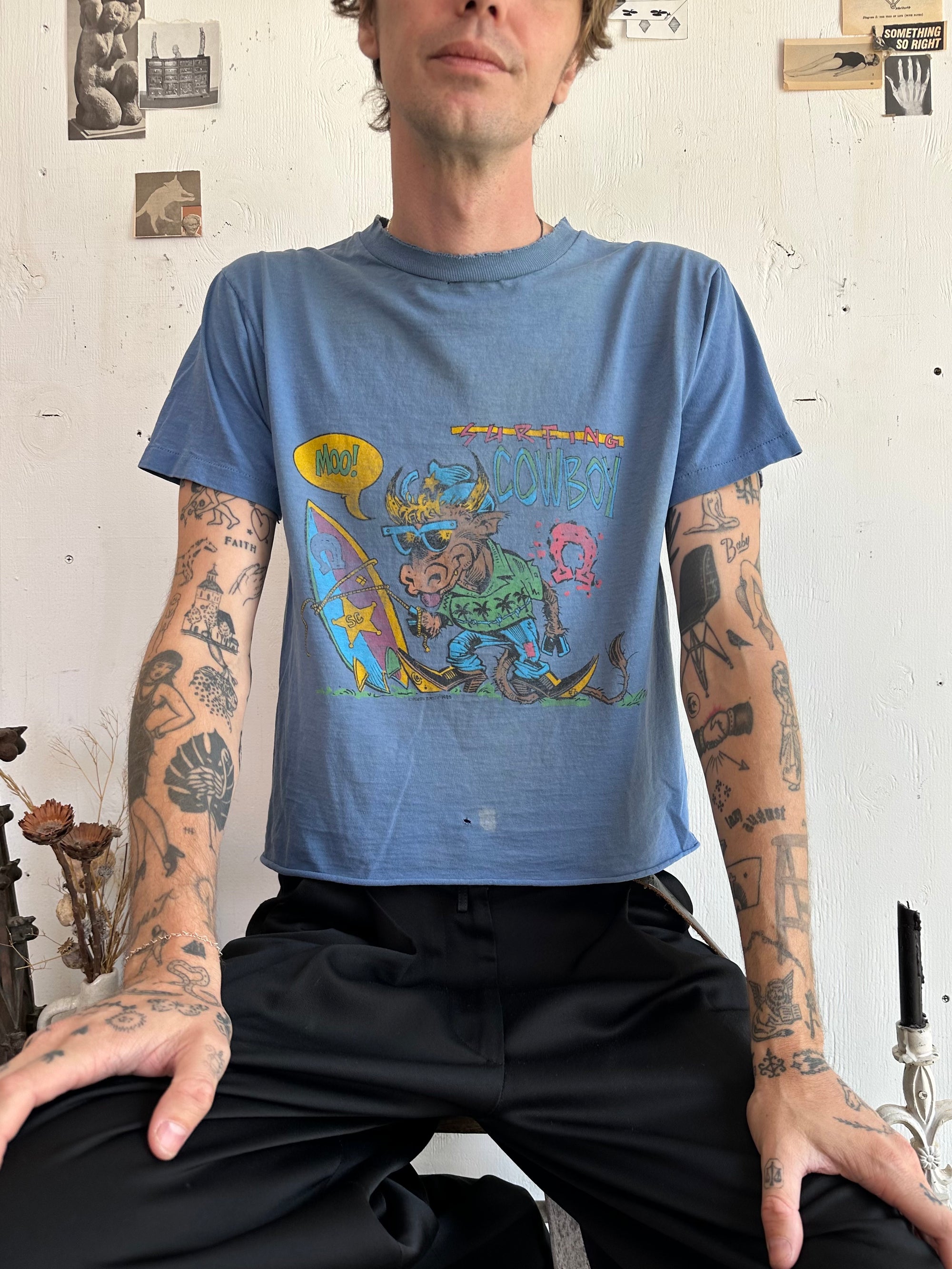 1970s Thrashed Surfing Cowboy Tee