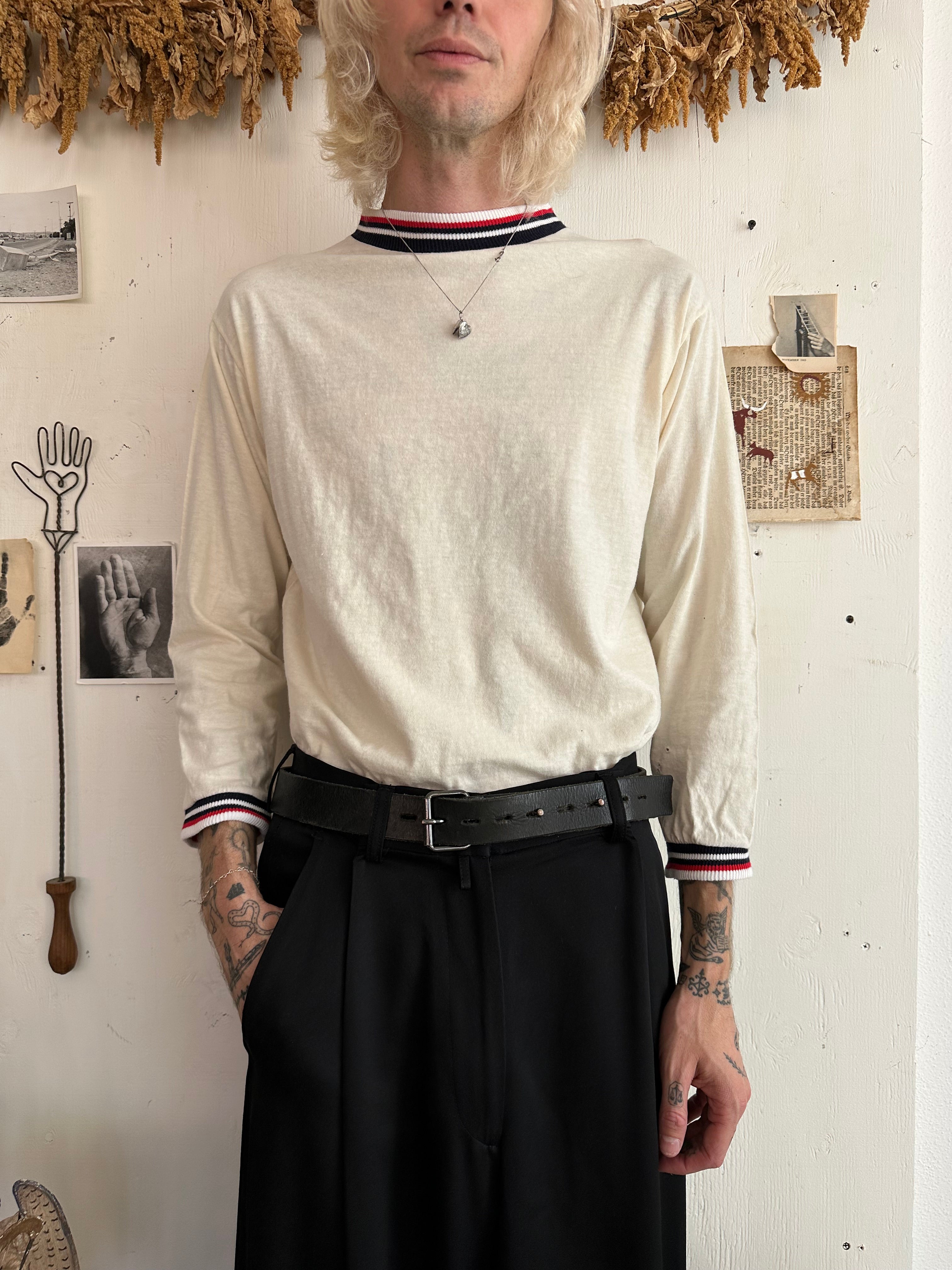 1960s Well Worn Tennis Style Long Sleeve (Boxy M/L)