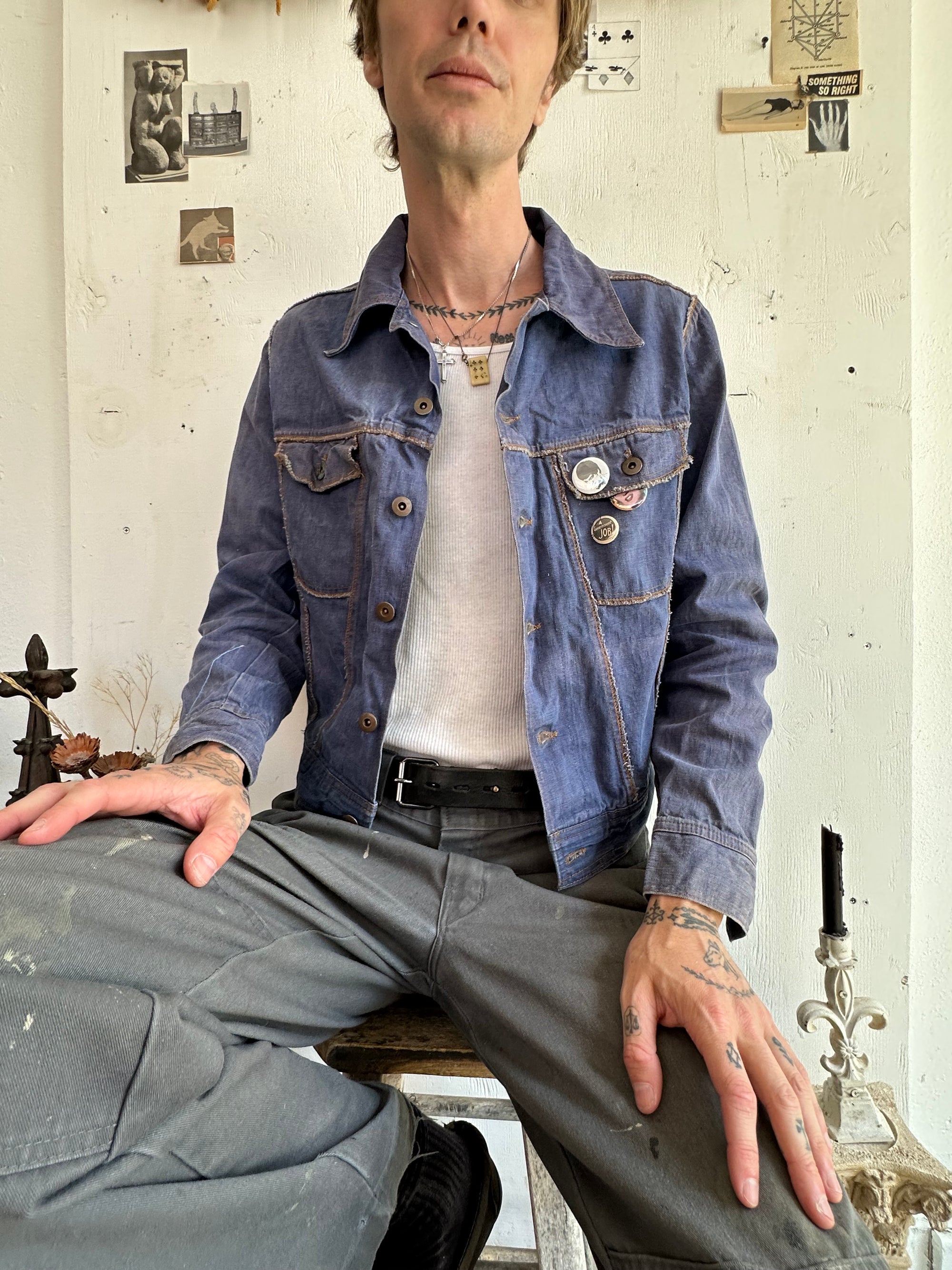 1970s Denim Jacket W/ Pins