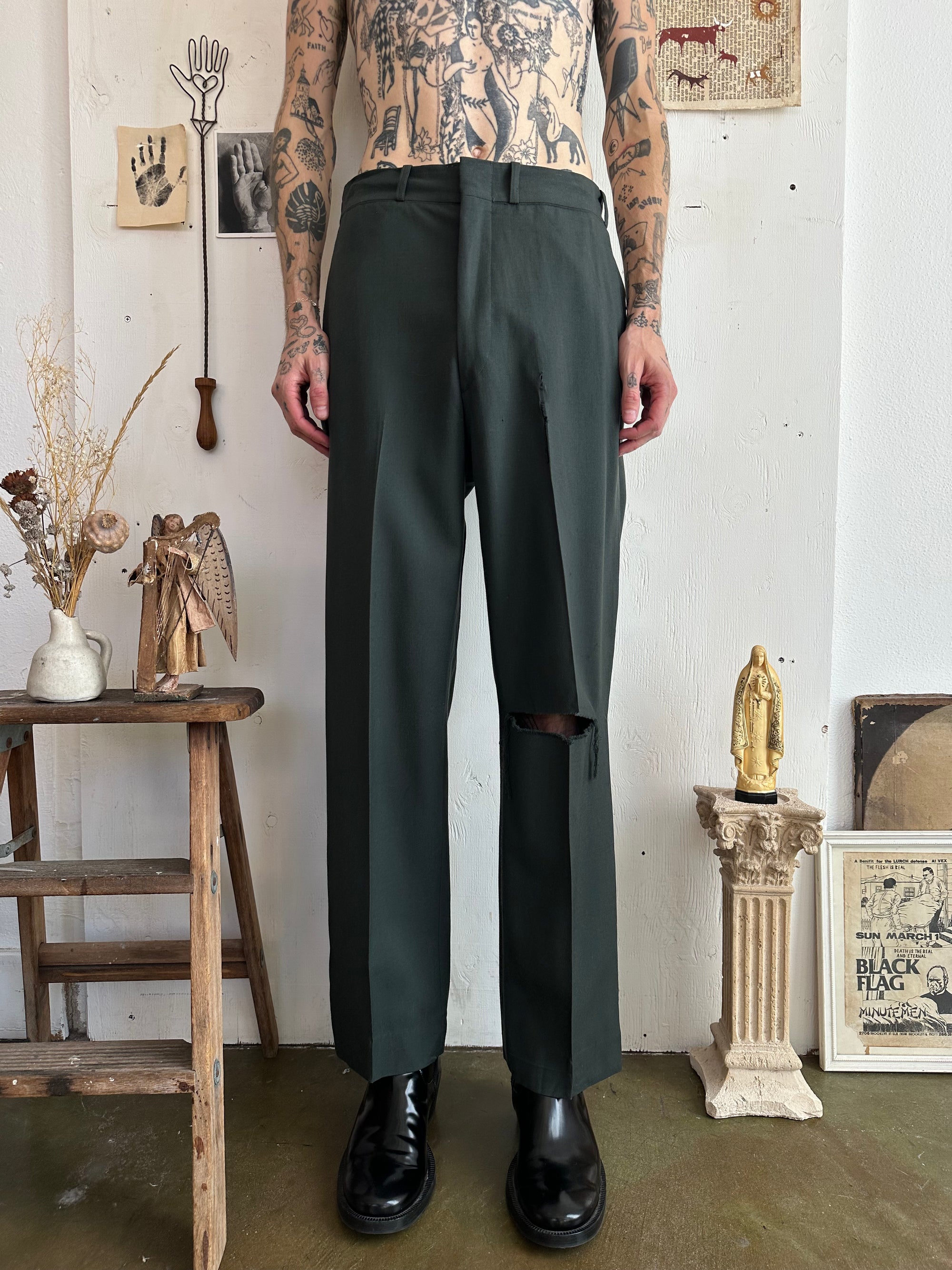 1980s Straight Relaxed Officer Trousers