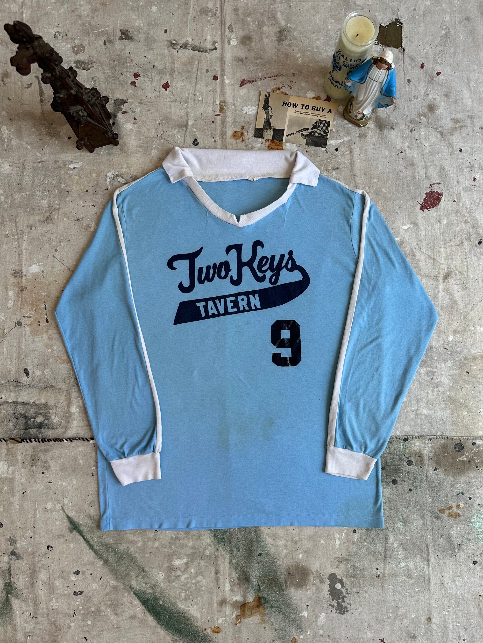 1980s Two Keys Collared Long Sleeve