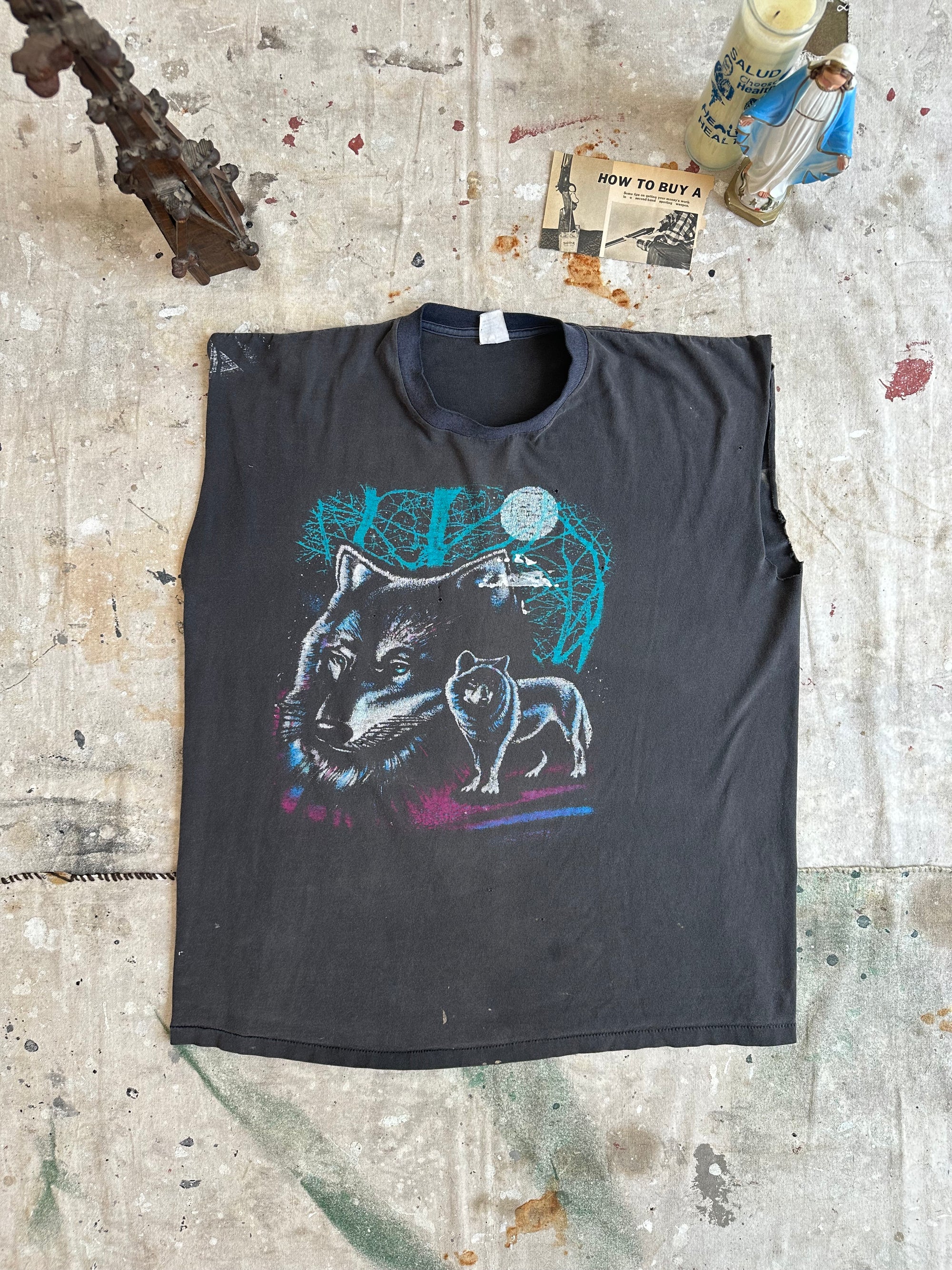 1990s Faded Wolf Muscle Tee