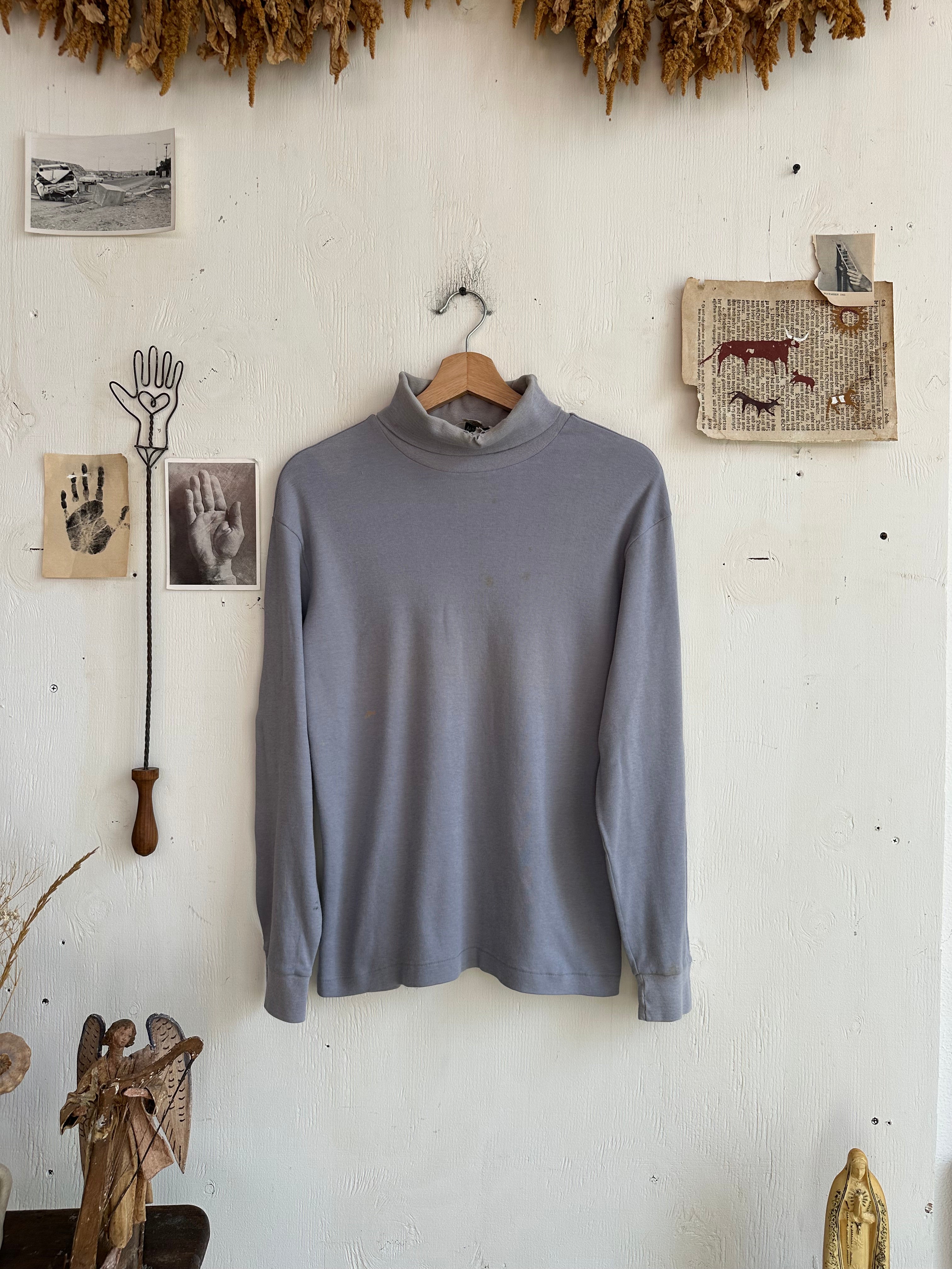 1980s Thrashed Cotton Turtleneck Long Sleeve (Boxy M)