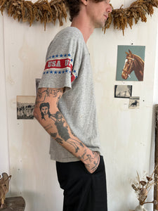 1970s Thrashed USA Sleeved Athletic Tee (Boxy L)