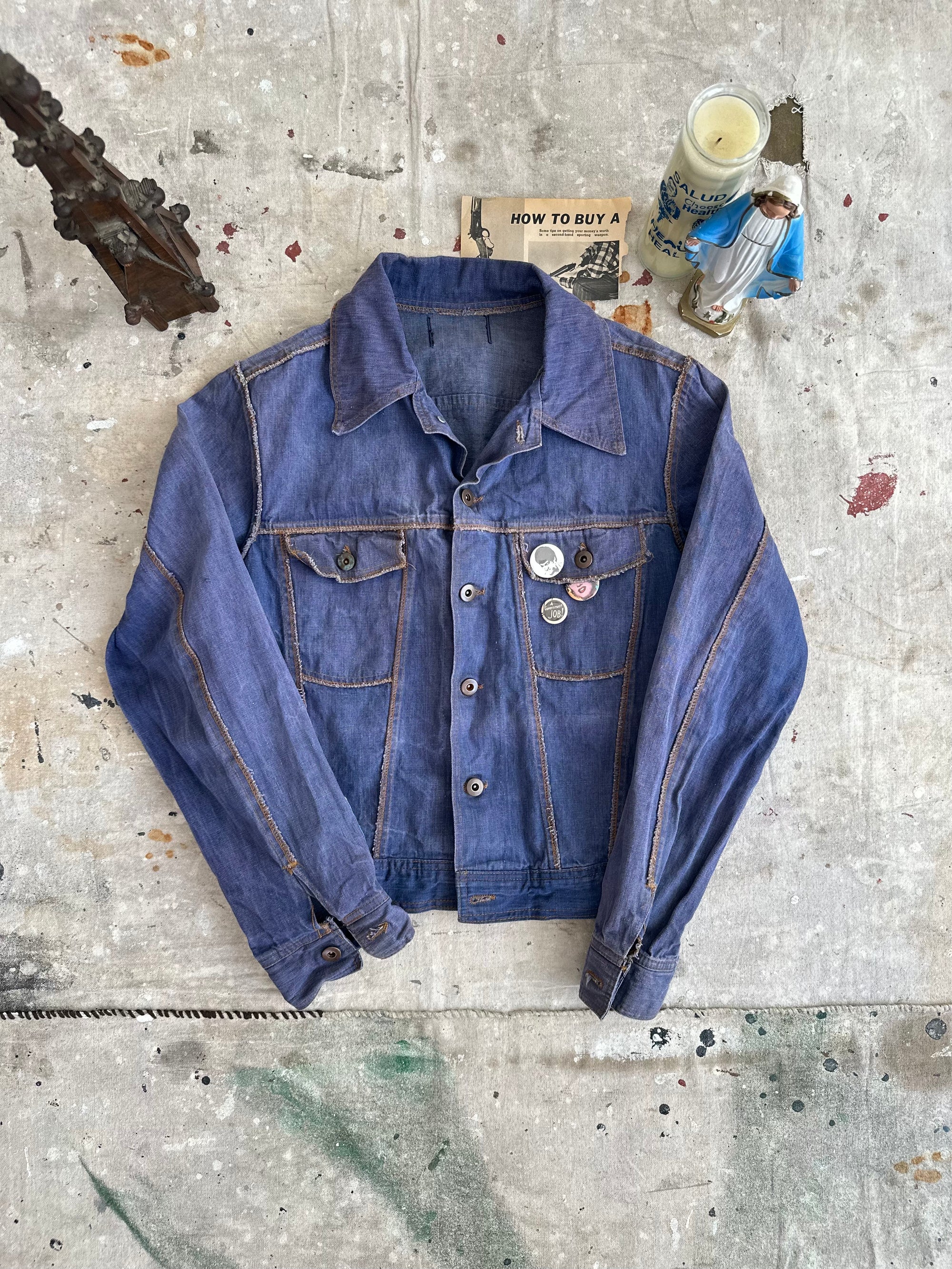 1970s Denim Jacket W/ Pins