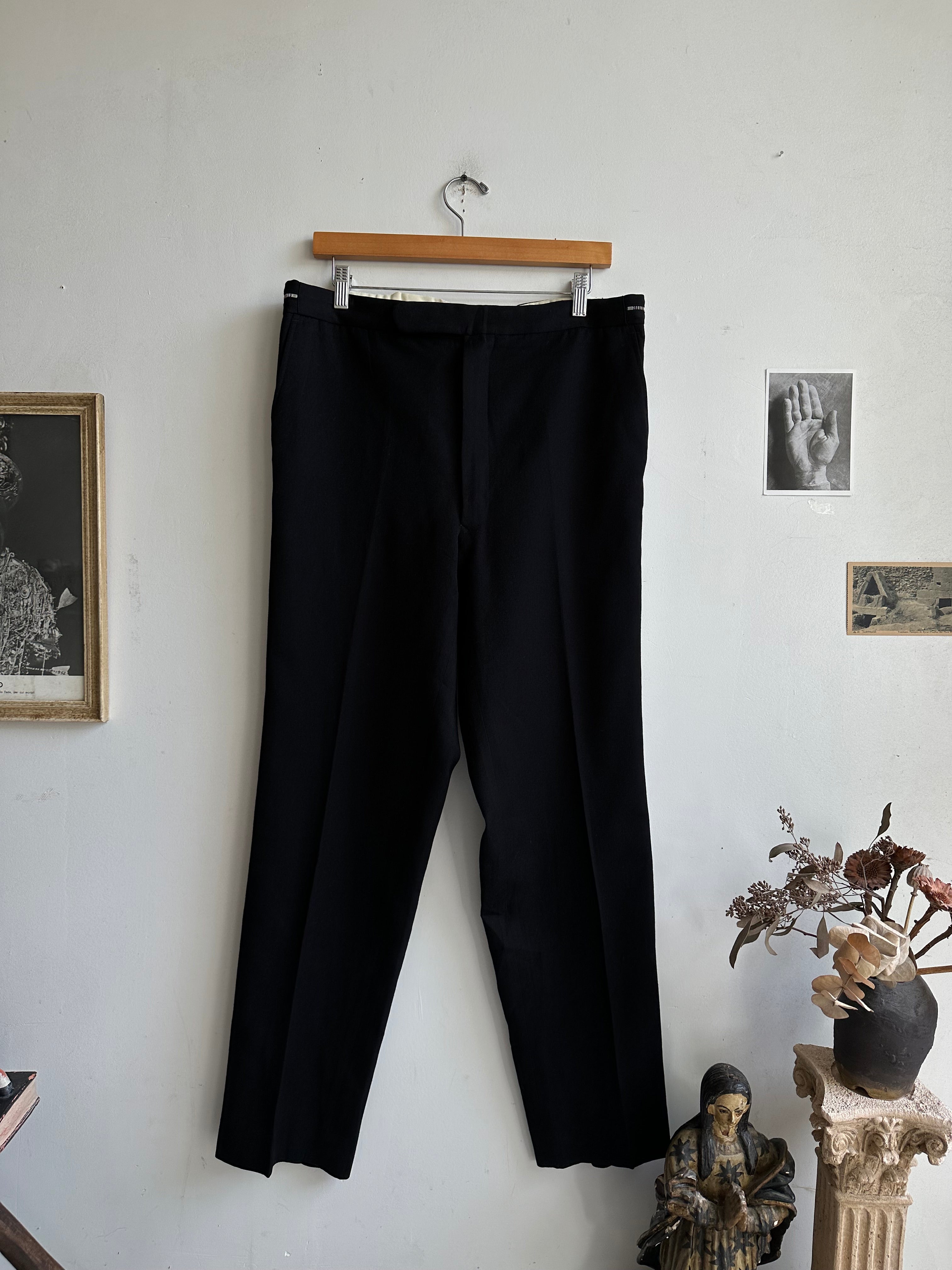 1970s Waist Zipper Tuxedo Trousers (33 x 31)