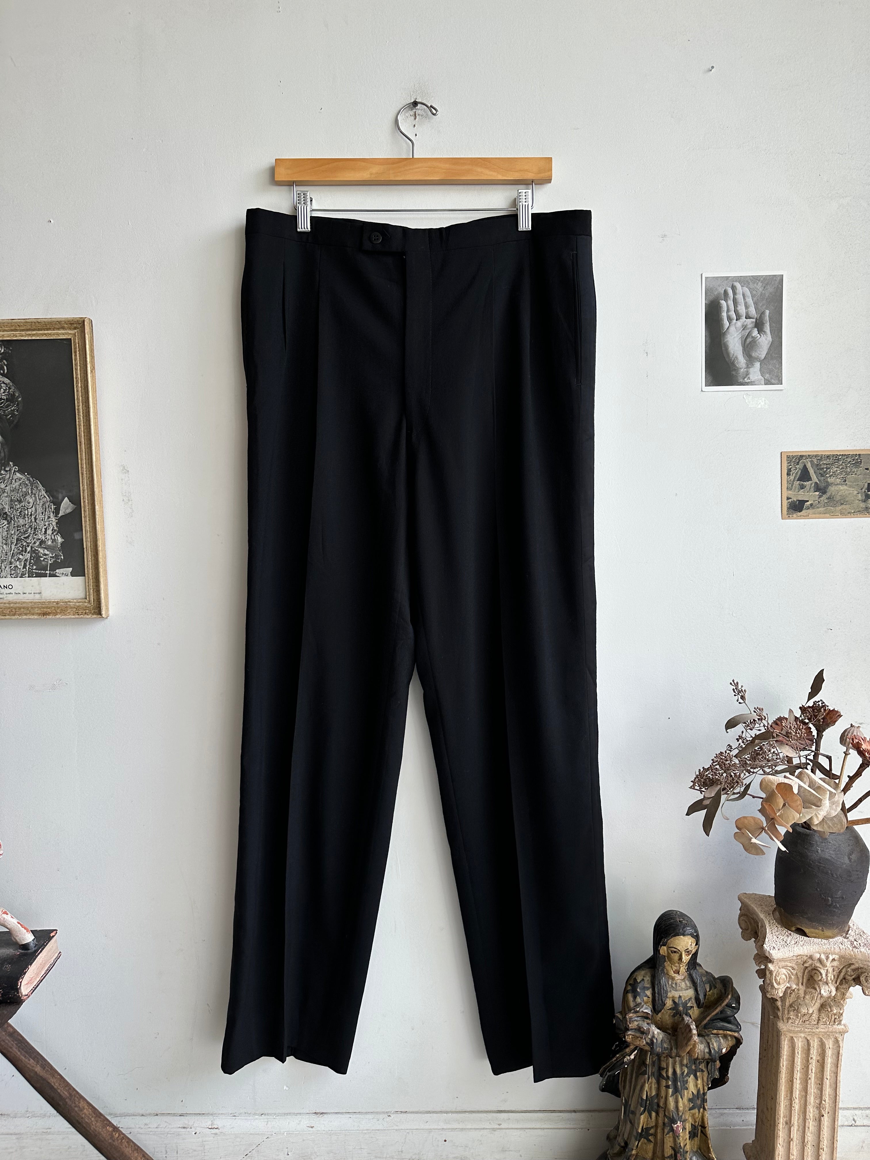 1980s Pleated Tuxedo Trousers (36 x 33)