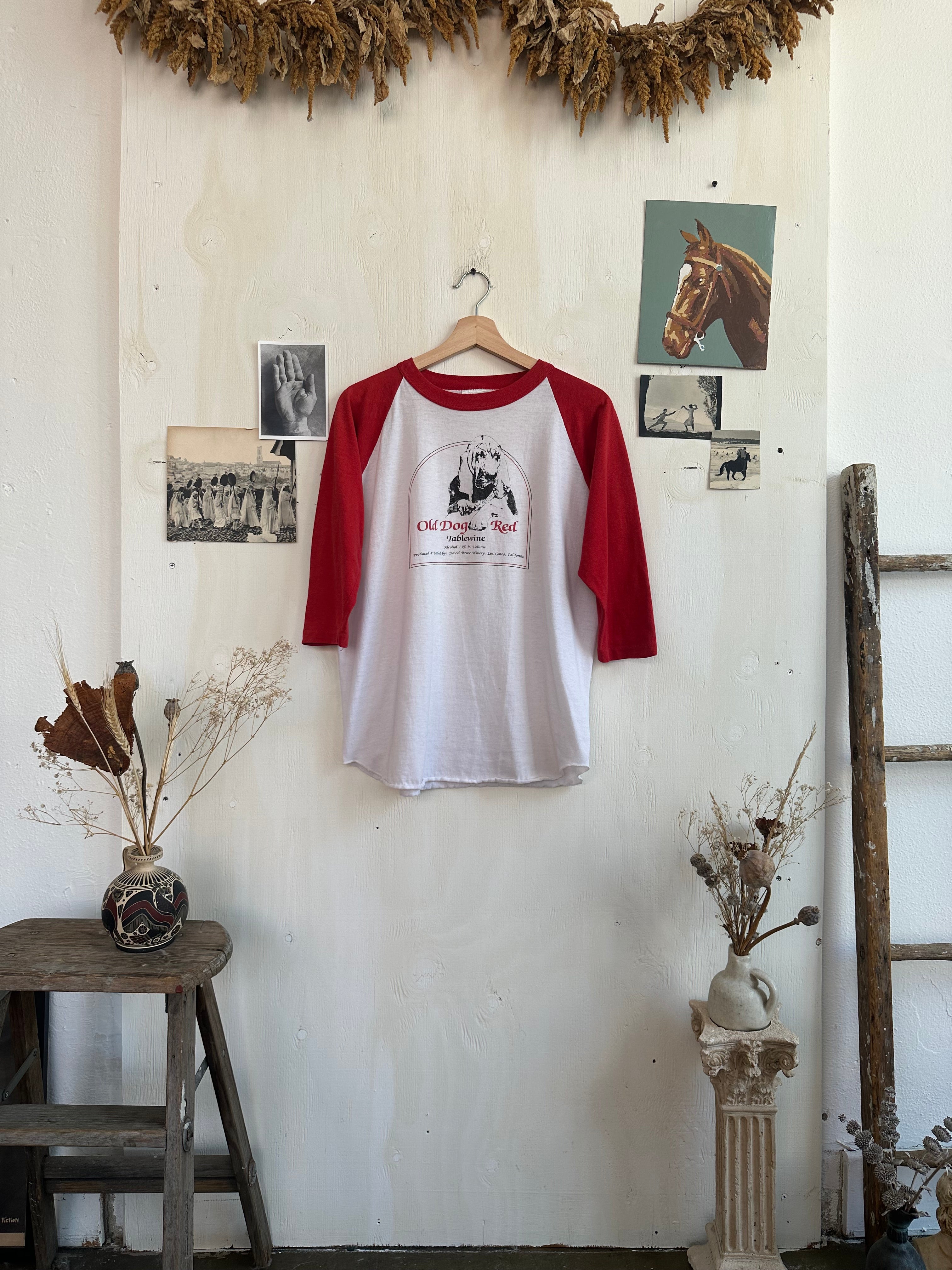 1980s Old Dog Table Wine Baseball Tee (Boxy L/XL)