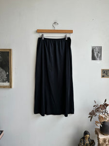 1980s Black Midi Slip Skirt (S)