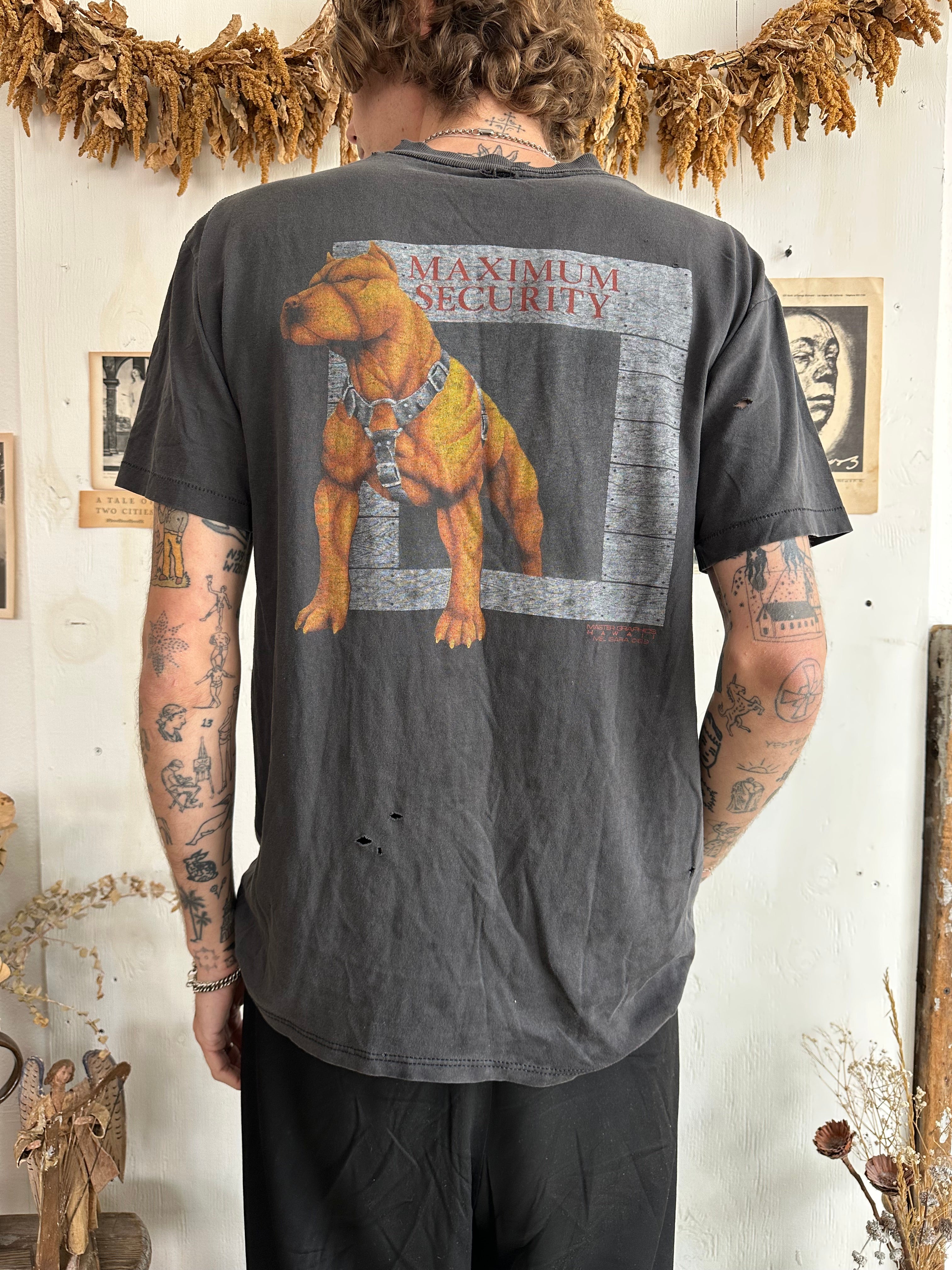 1990s Thrashed “Maximum Security” Pitbull Tee (XL)