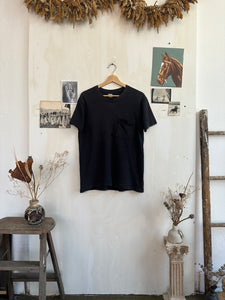 1980s Well-Worn Black Pocket Tee (Boxy M)