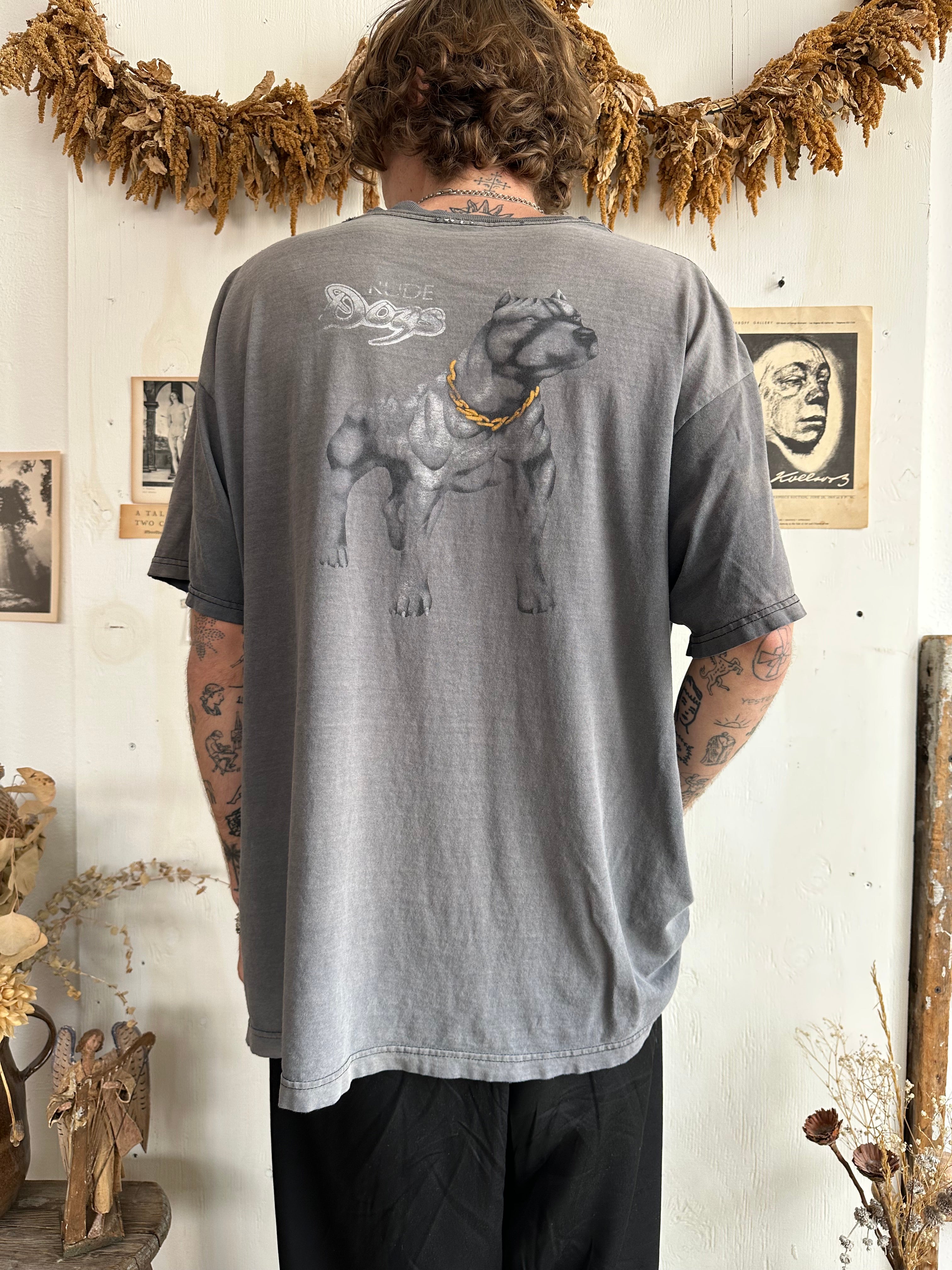1990s Sun-faded “Rude Dogs” Pitbull T-shirt (Boxy XL/XXL)
