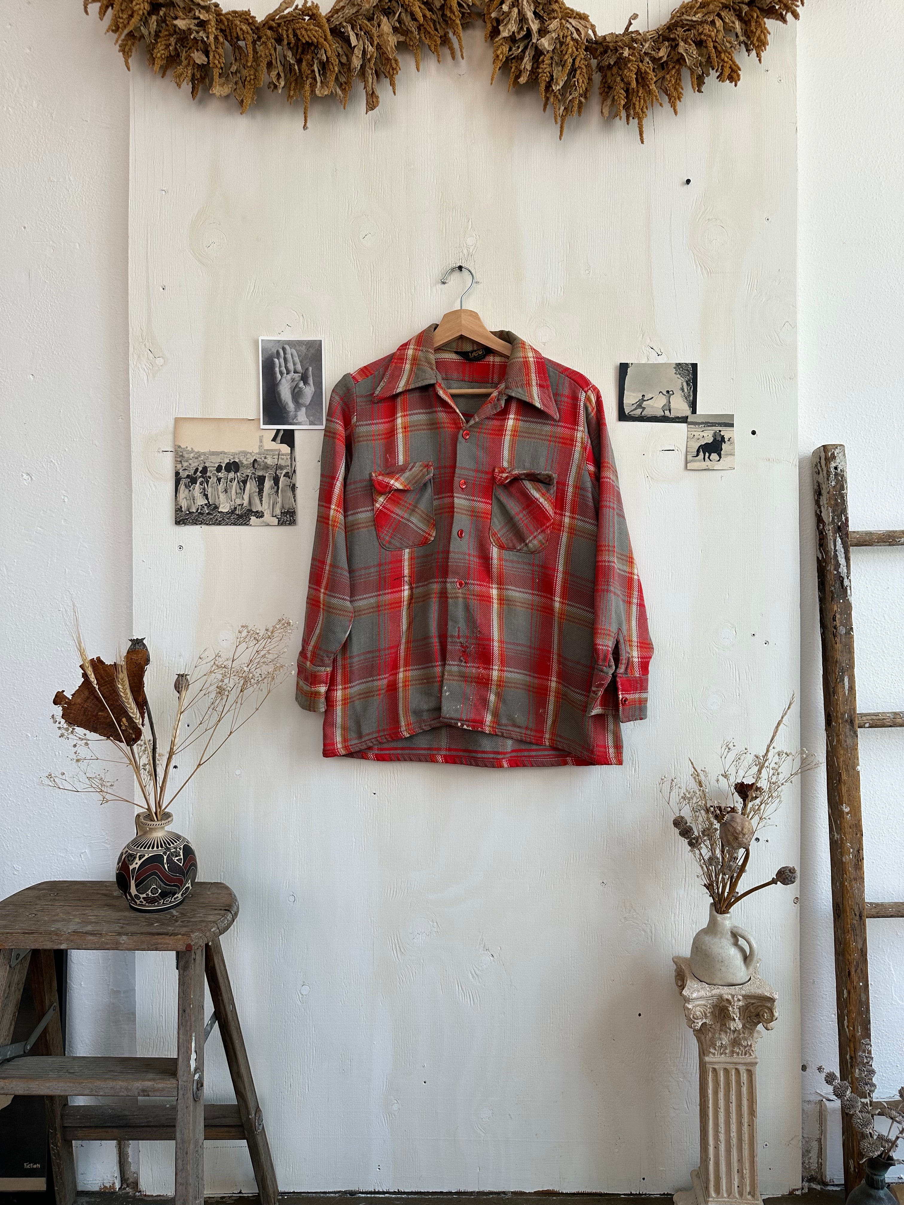 1970s Thrashed Thick Cotton Flannel (M/L)