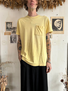 1980s Thrashed Yellow Pocket Tee (XL)