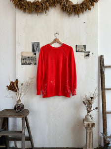 1970s Paint Stained Red Crewneck (L)