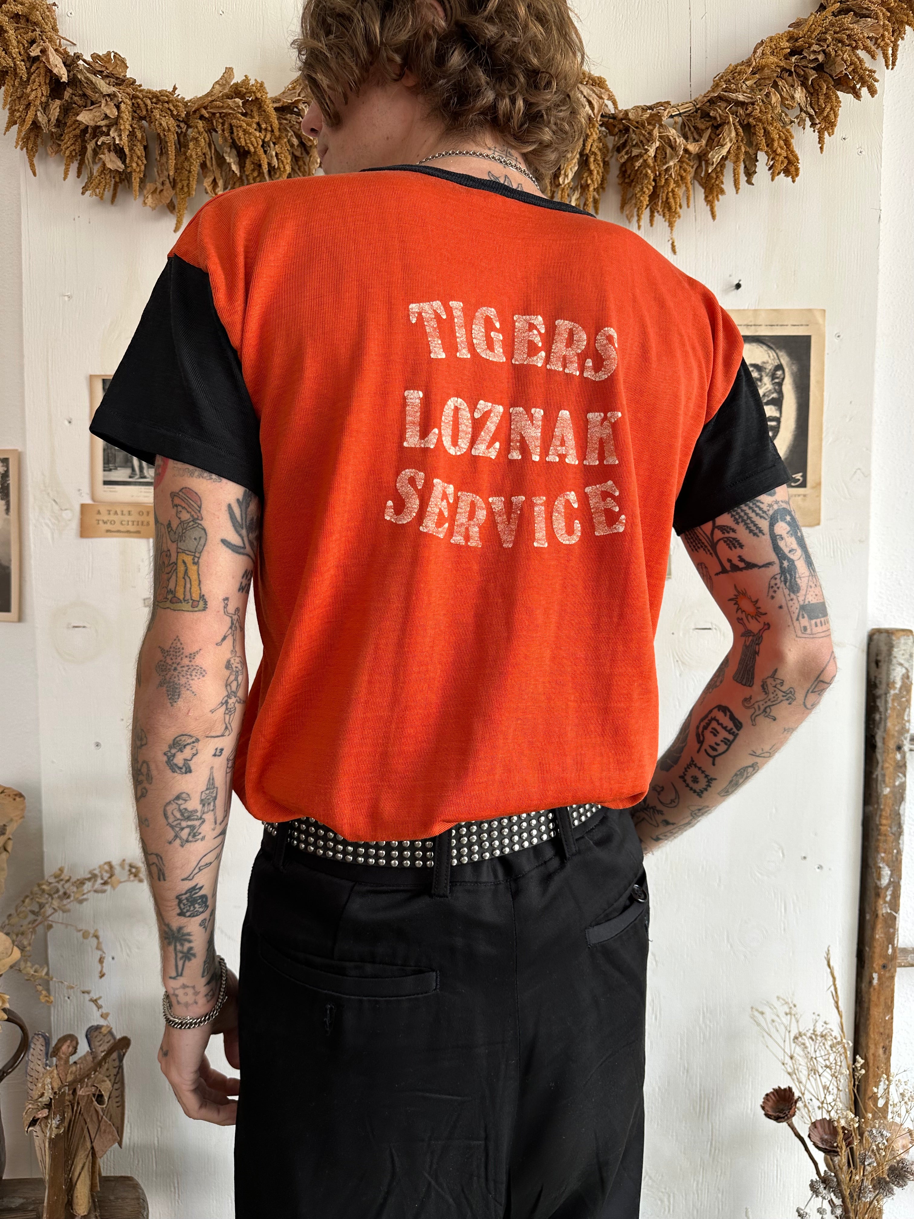 1960s Rayon “Tigers” Athletic Ringer (L/XL)