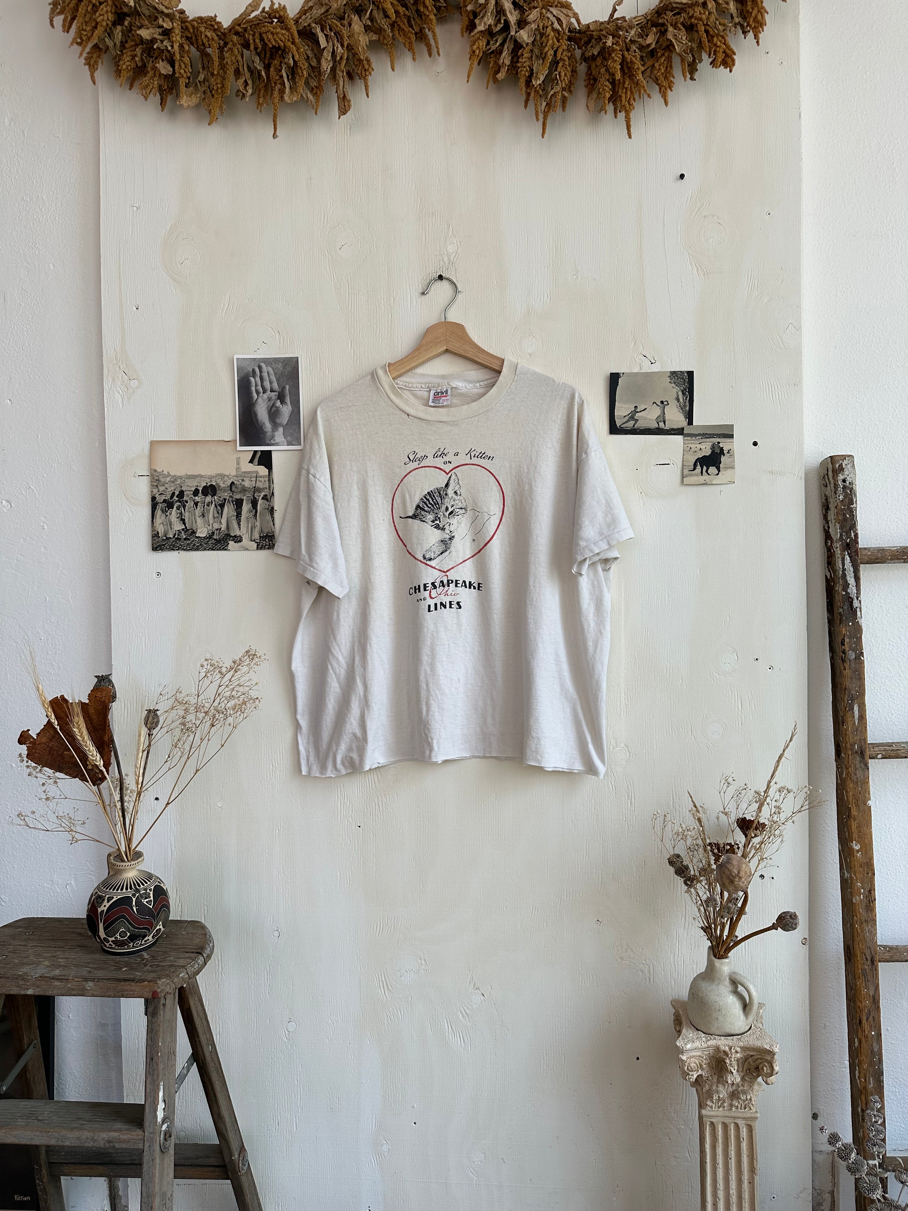 1990s Cropped Sleep Like A Kitten Tee (Boxy XL)