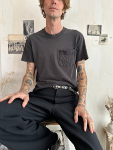 1980s Sun Faded Well Worn Black Pocket Tee (Boxy M)