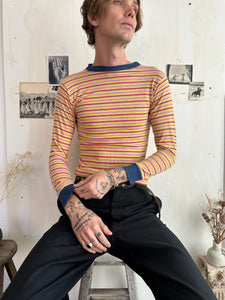 1980s Striped Long Sleeve Ringer (S)