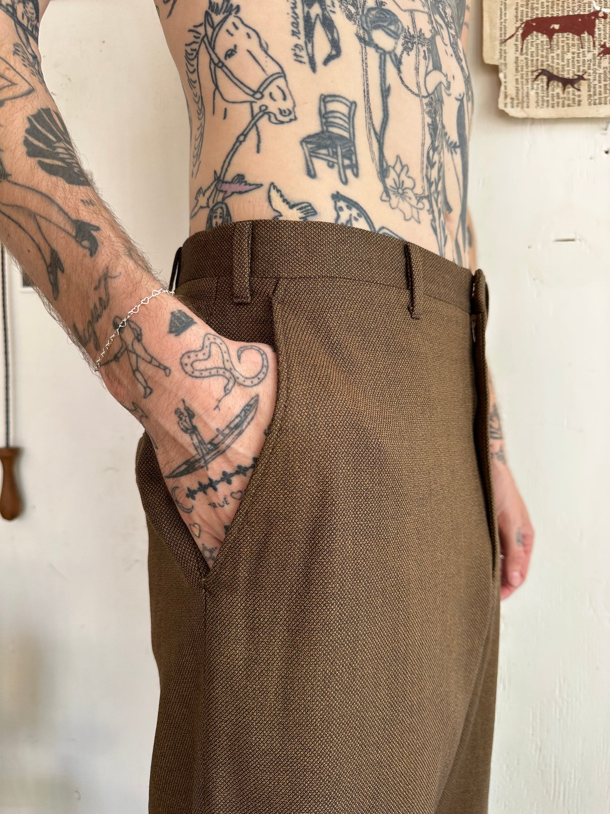 1960s Flat Front Trouser