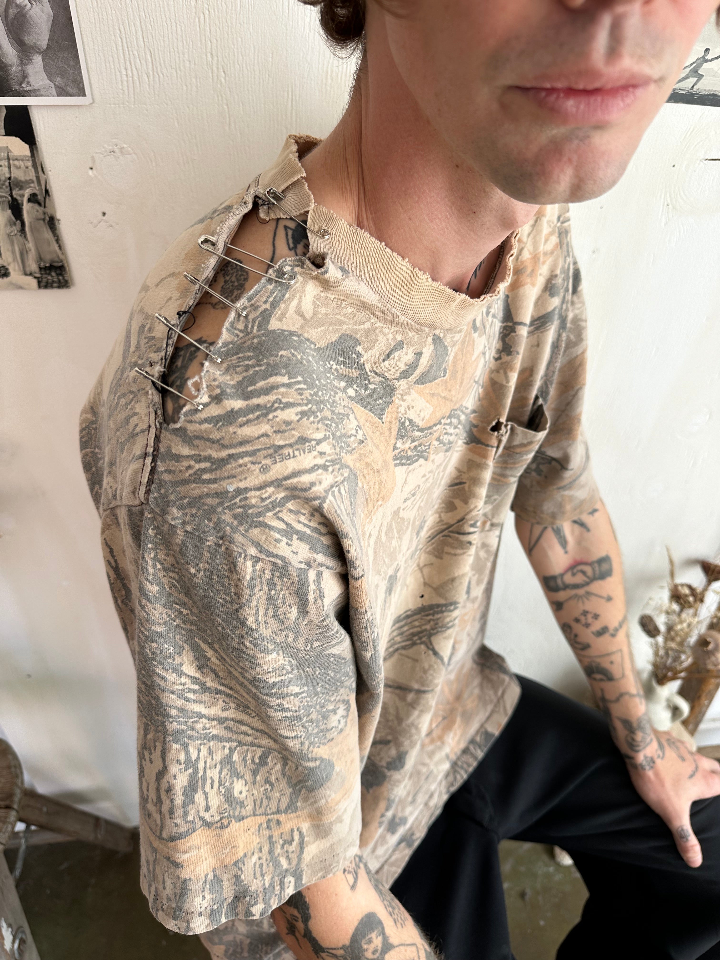 1990s Thrashed Boxy Camo Tee (Boxy XL)