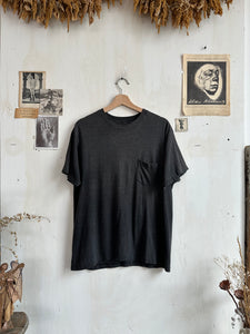 1980s Paper Thin Black Sun-Faded Blank (L)