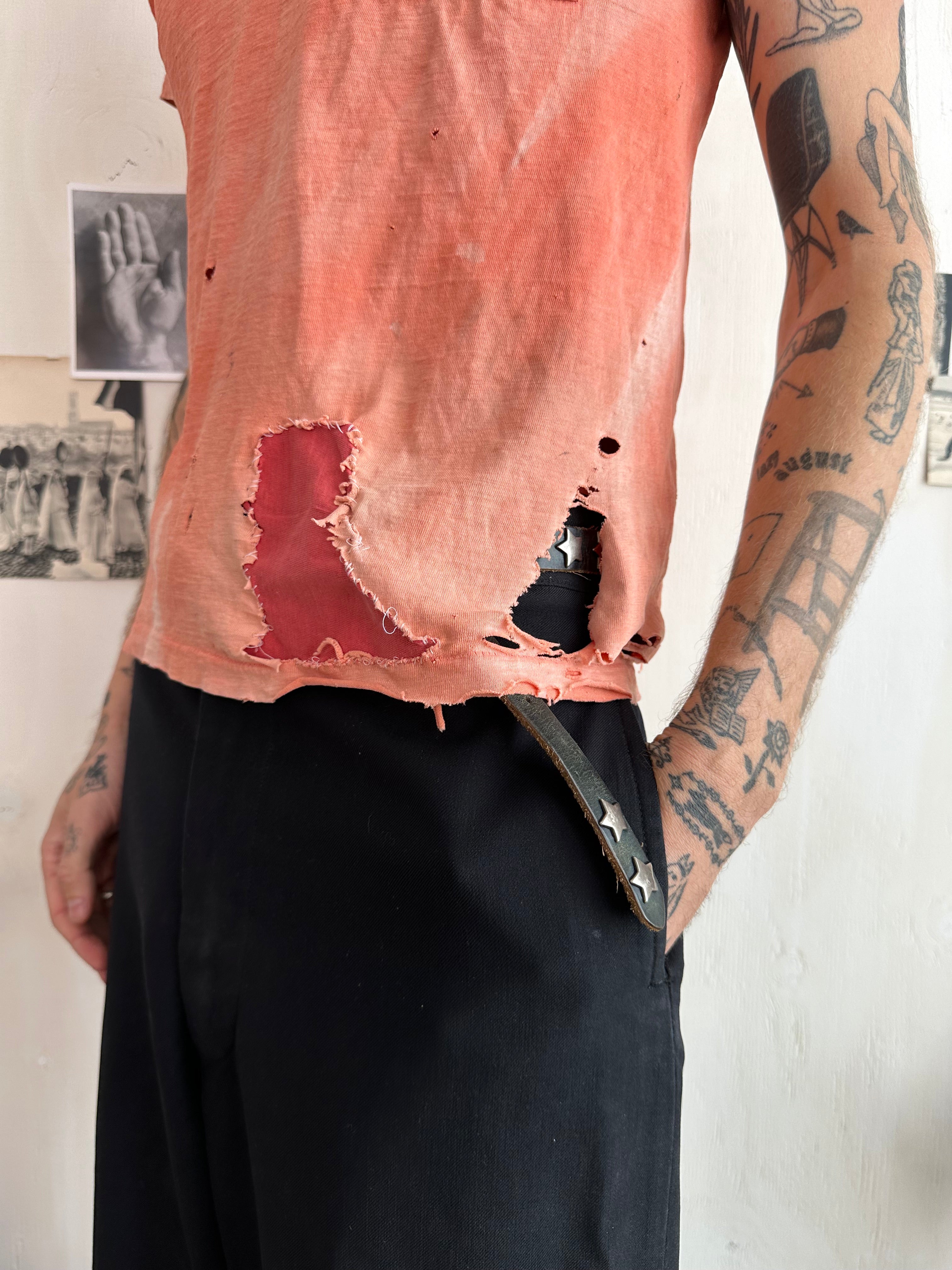 1960s Thrashed And Repaired Pocket Tee (M)