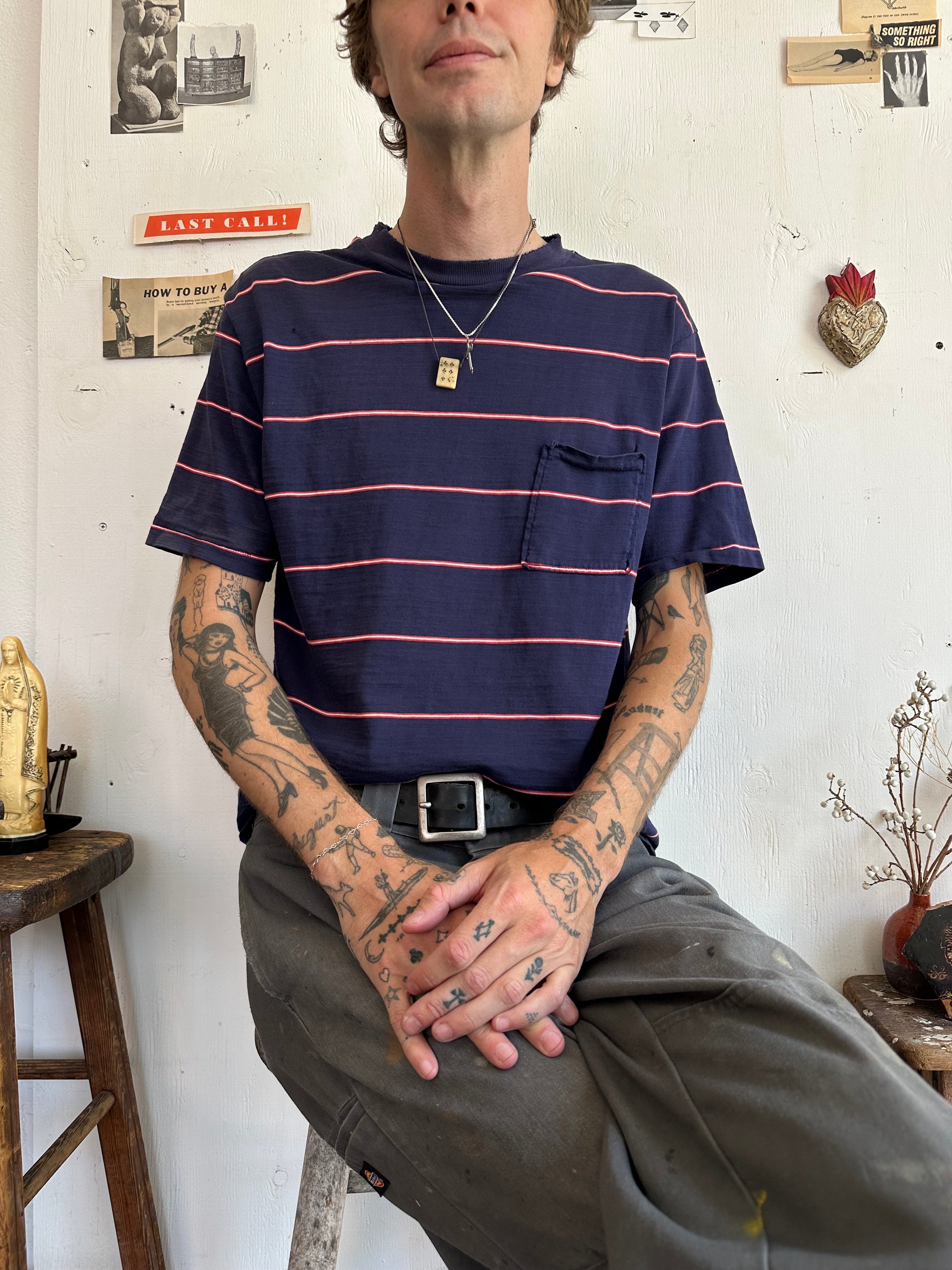 1970s Well Worn Striped Pocket Tee