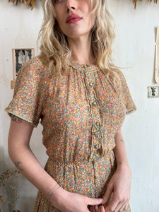 1970s Floral Midi Sundress (M)
