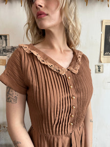 1960s Homemade Pleated Dress (S/M)