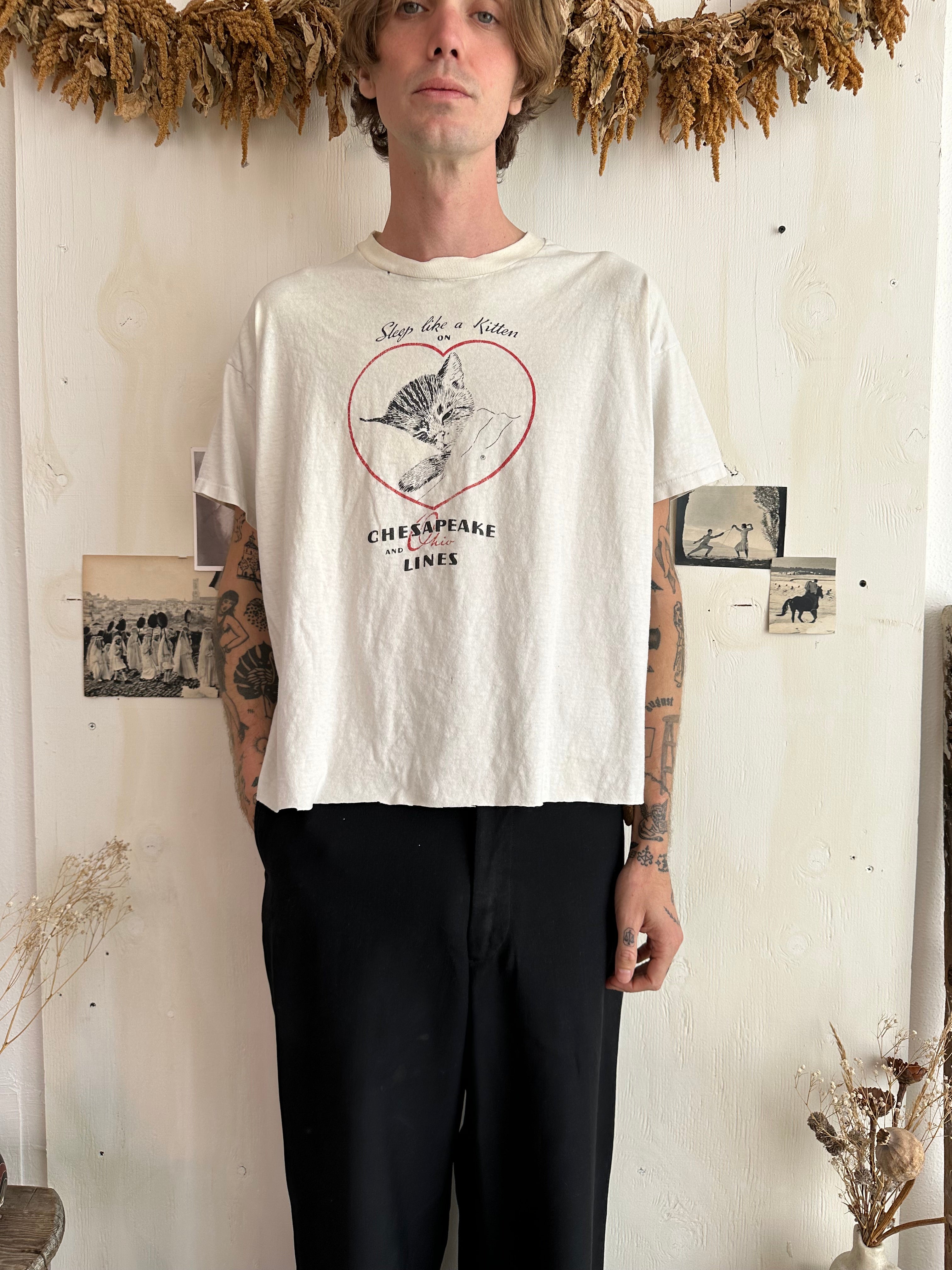 1990s Cropped Sleep Like A Kitten Tee (Boxy XL)