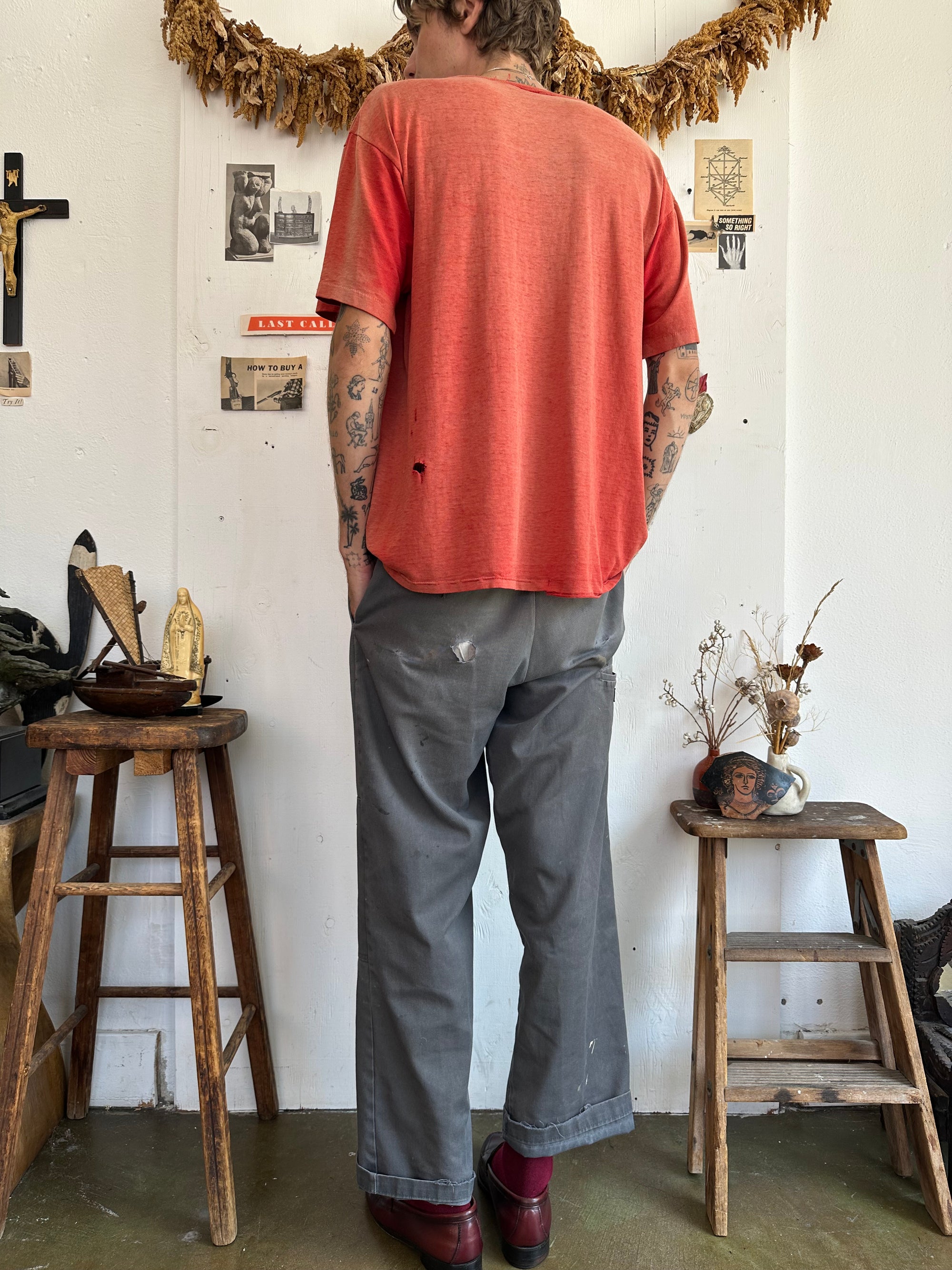 1980s Perfect Sunfaded Red Pocket Tee
