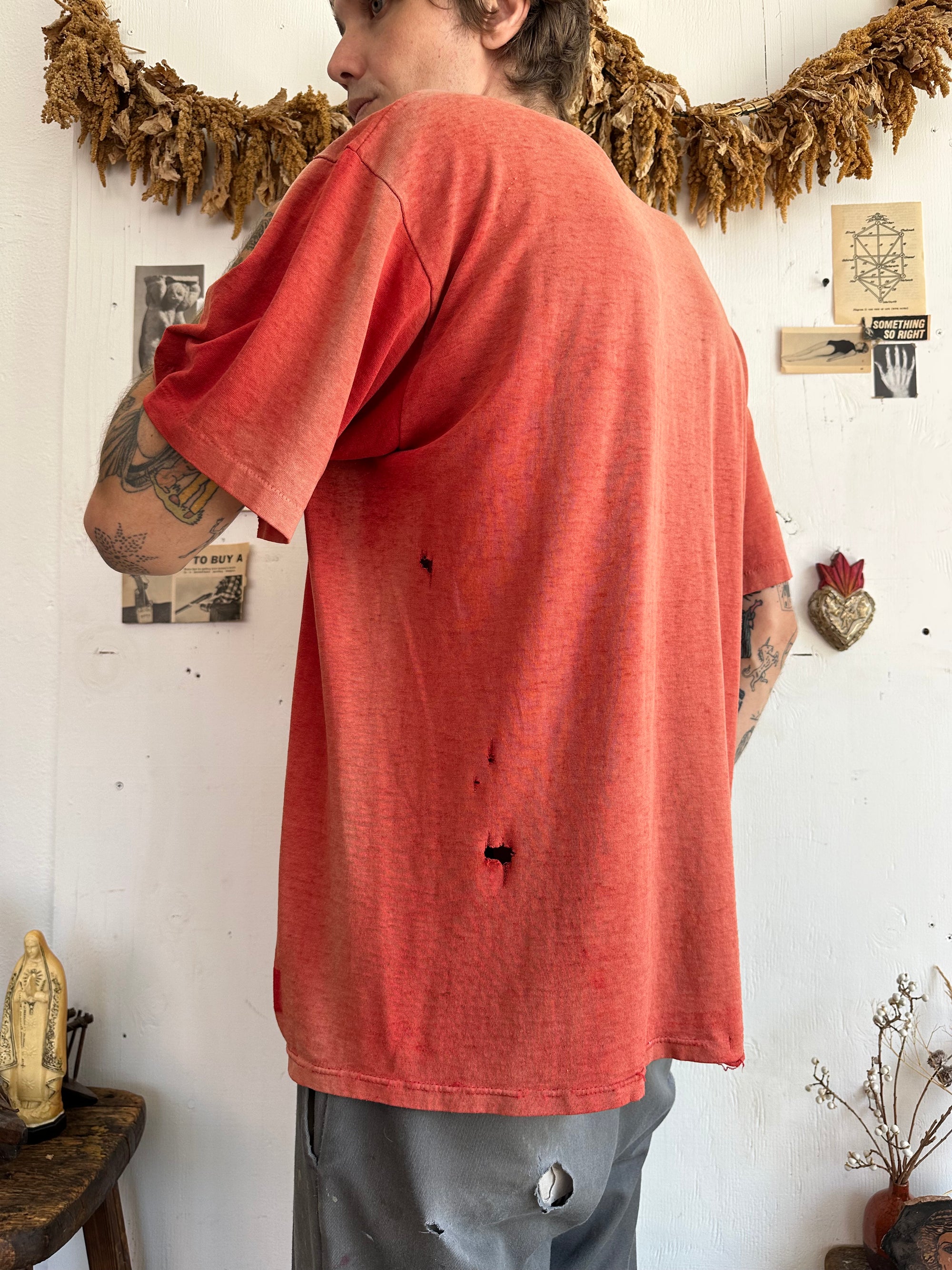 1980s Perfect Sunfaded Red Pocket Tee