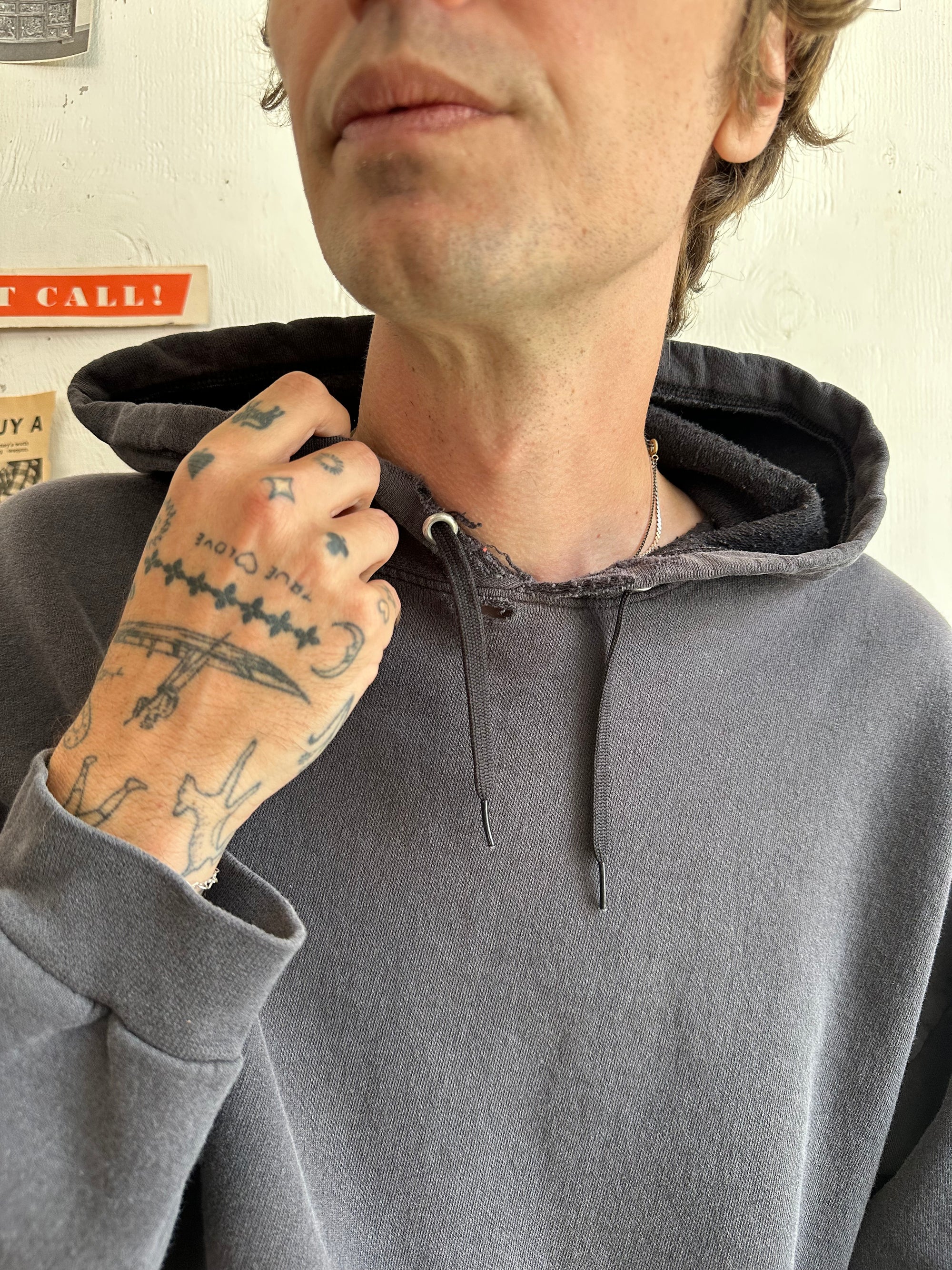1990s Faded Black Hoodie