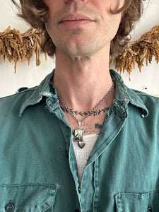 1960s Thrashed Cotton Button Up Work Shirt (L/XL)