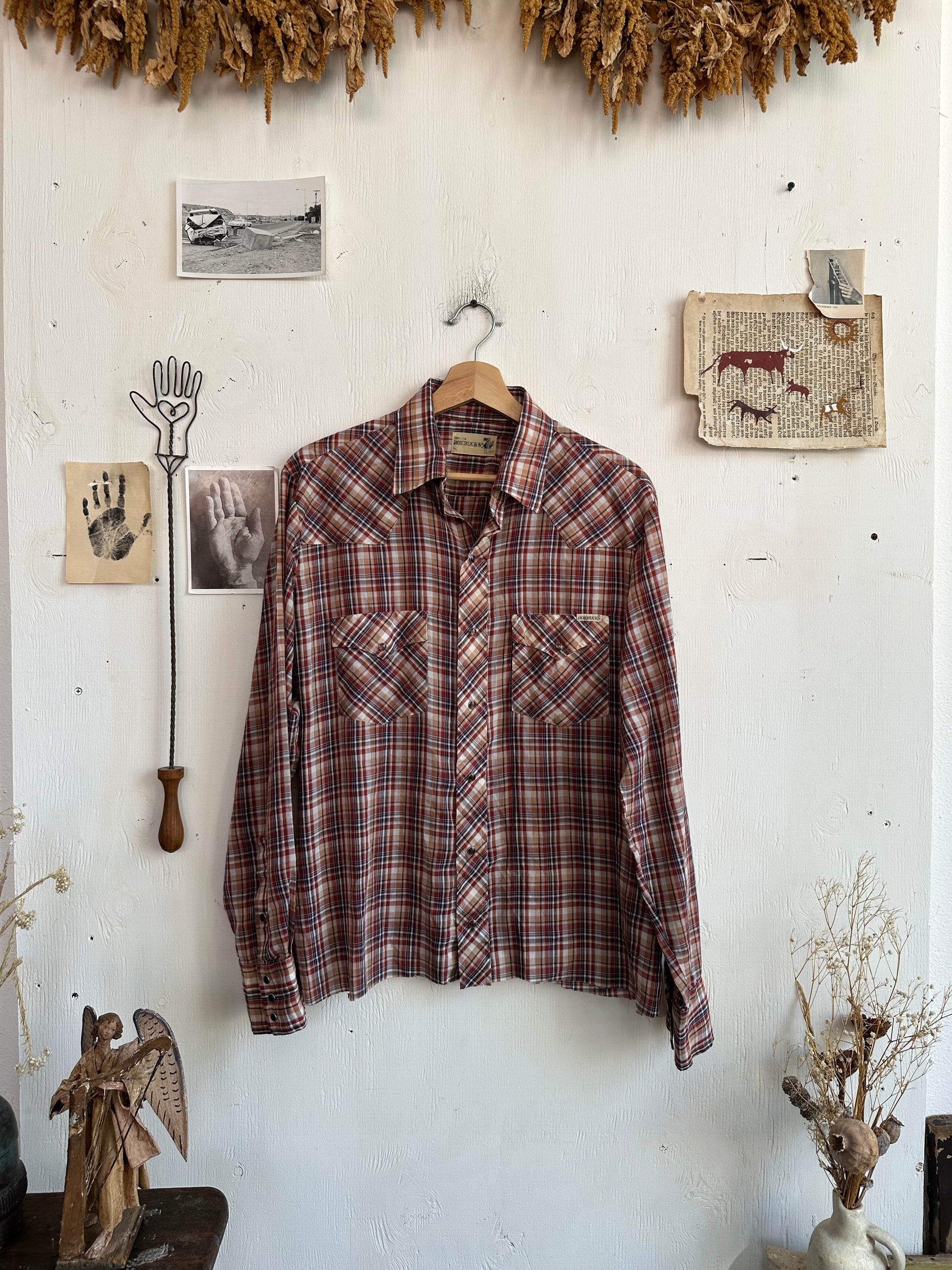 1970s Paper Thin Snap Button Western