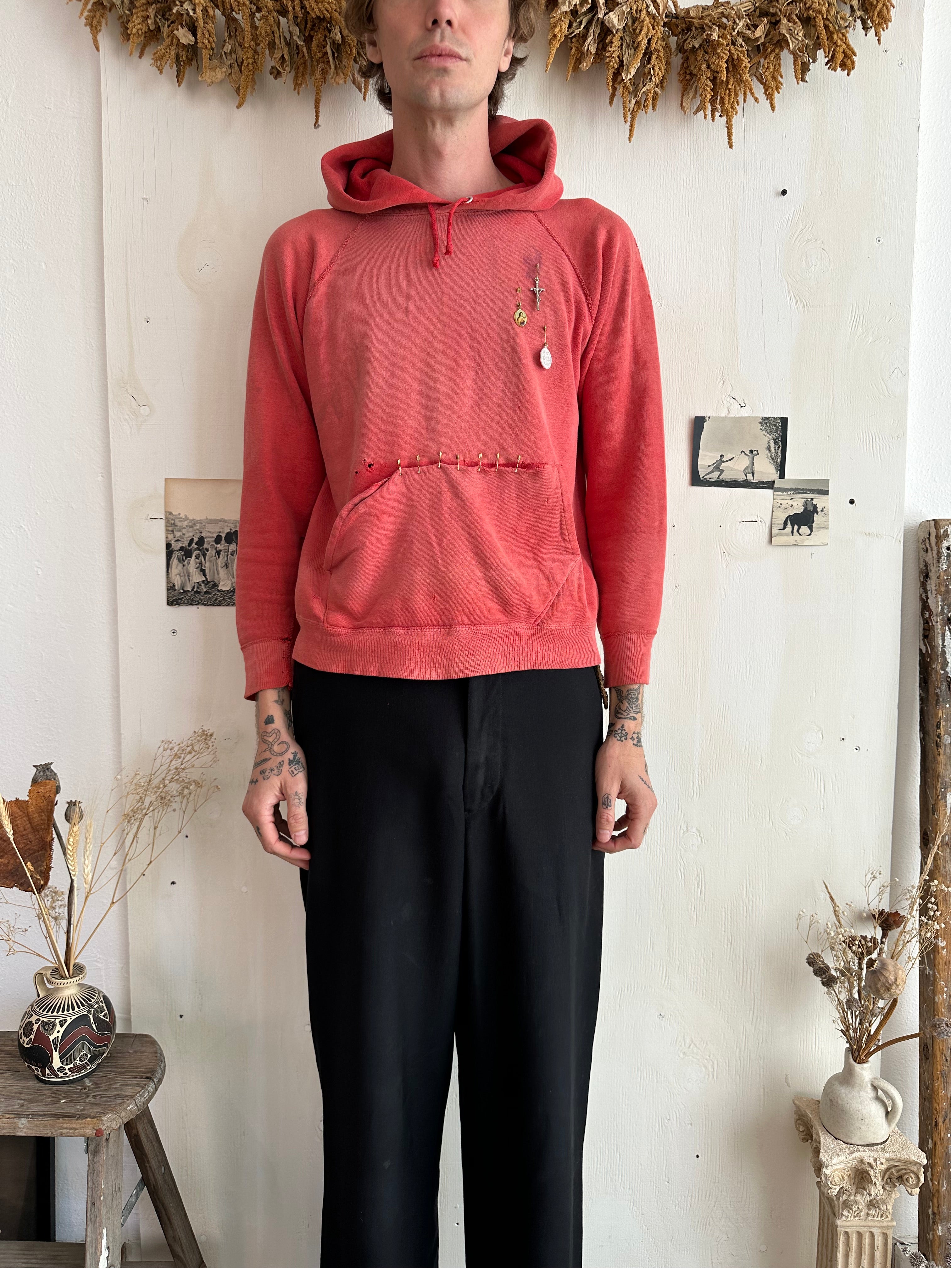 1960s Sunfaded Red Hoodie (Boxy M)