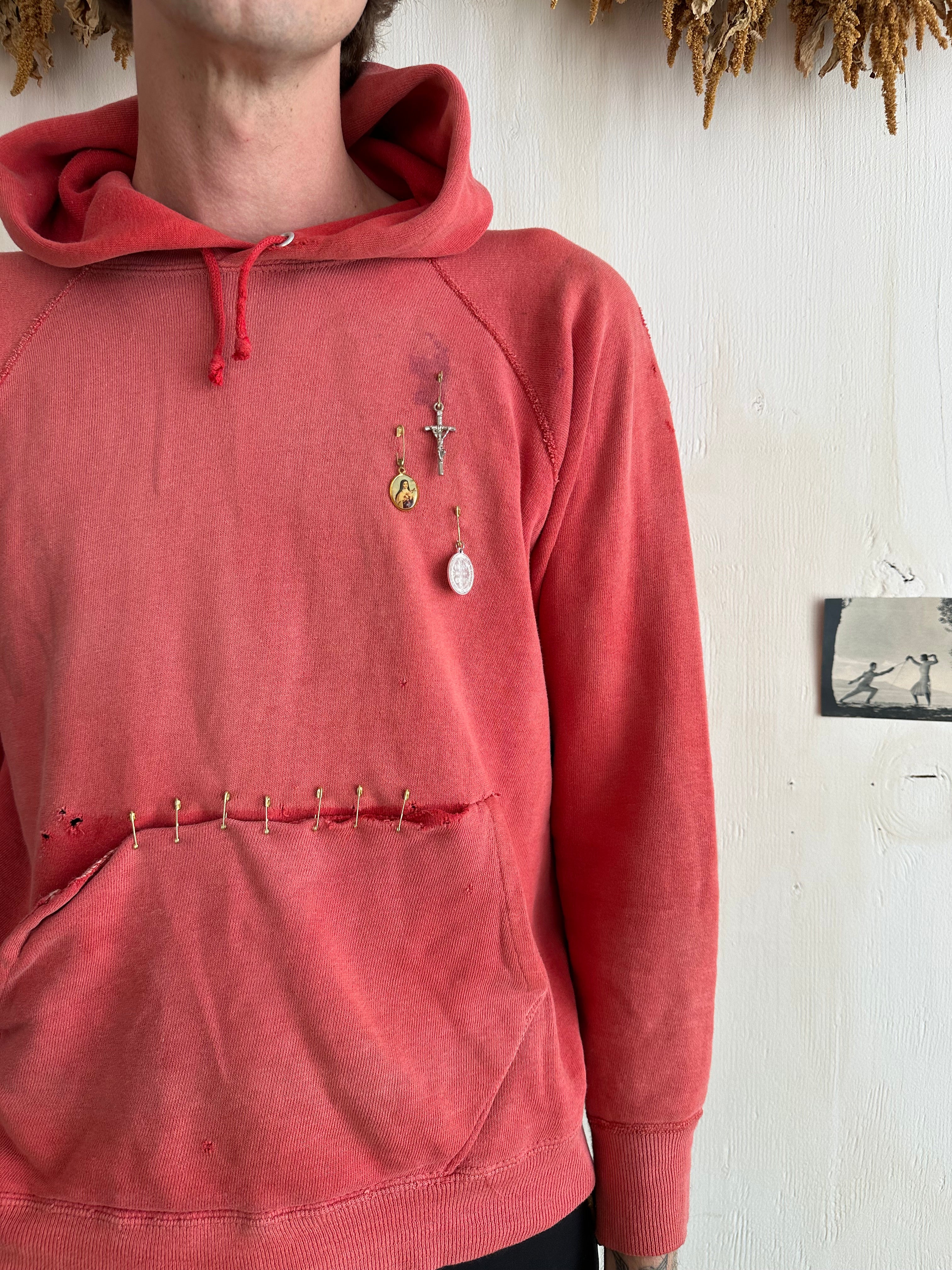 1960s Sunfaded Red Hoodie (Boxy M)